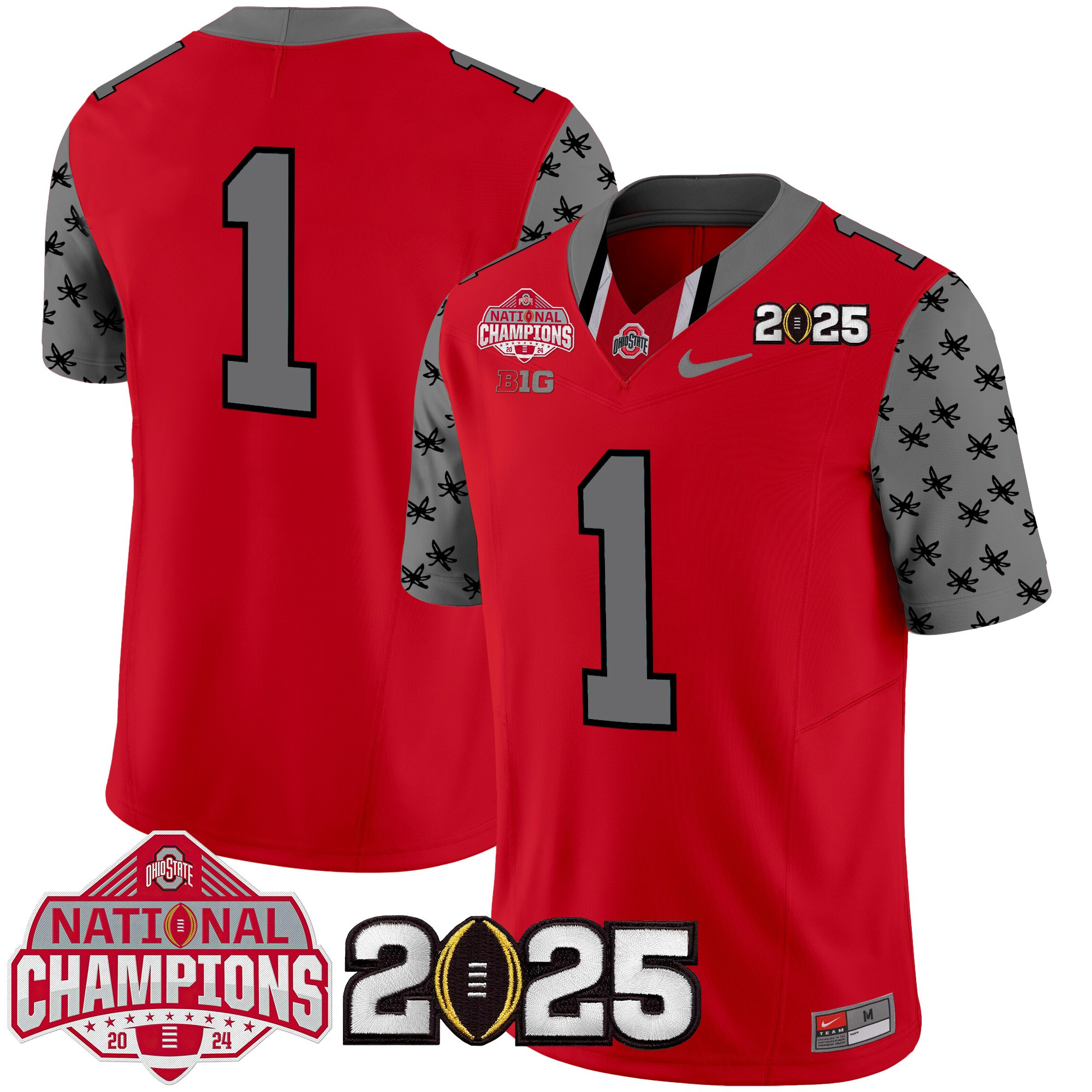 Men's Ohio State Buckeyes National Champions Patch Vapor Limited Jersey - All Stitched