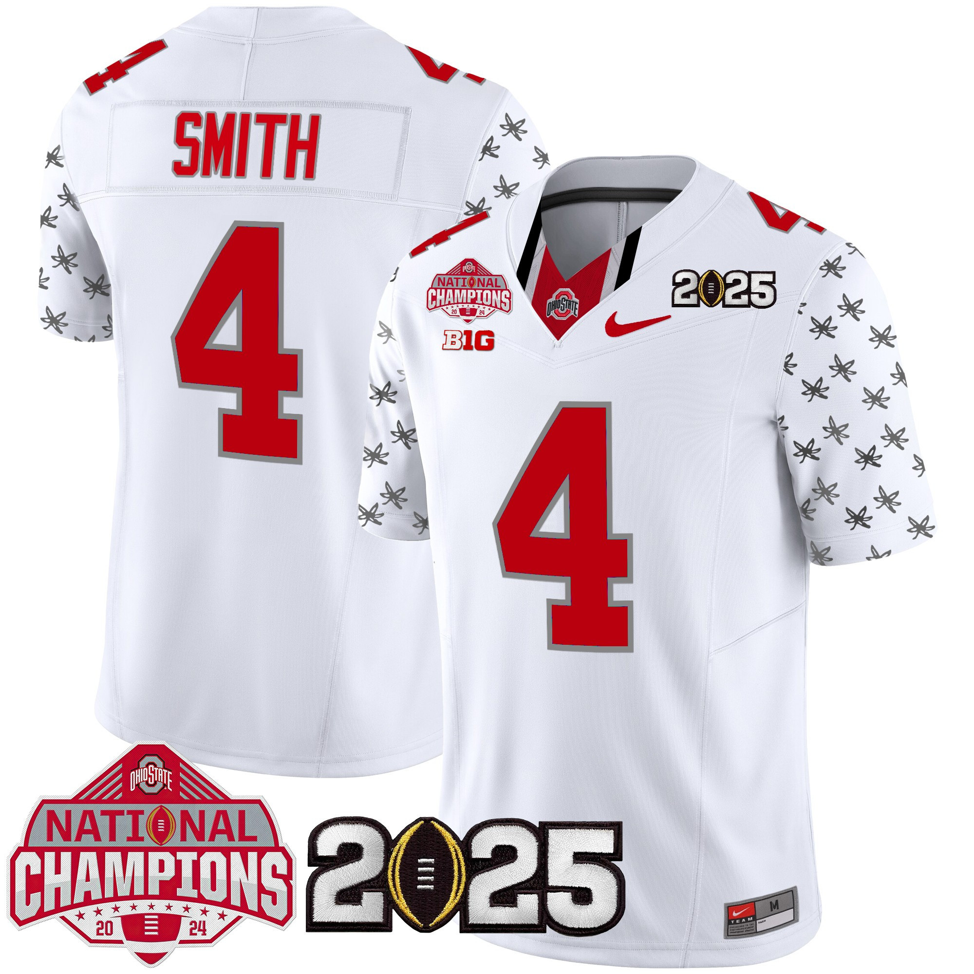 Men's Ohio State Buckeyes National Champions Patch Vapor Limited Jersey - All Stitched