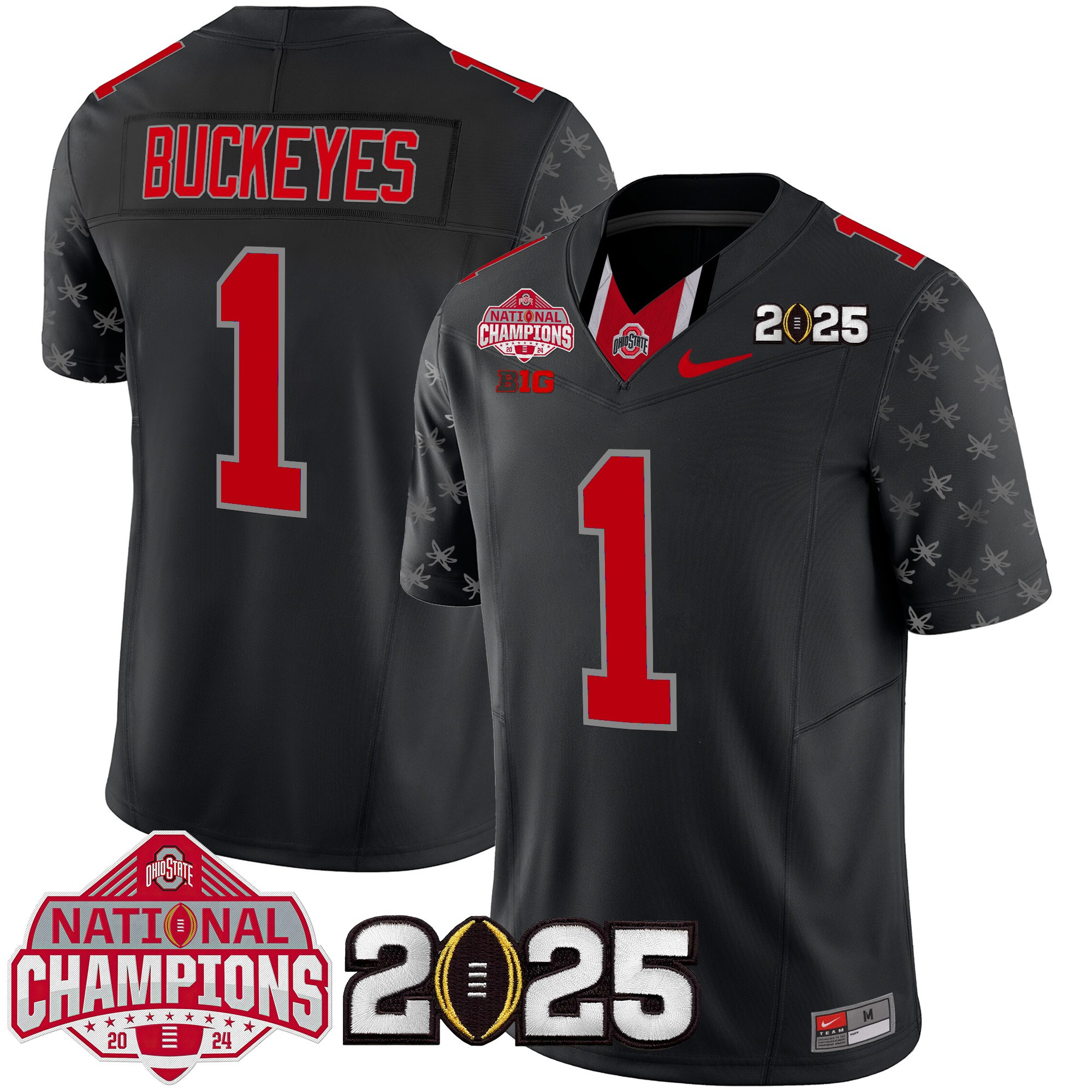 Men's Ohio State Buckeyes National Champions Patch Vapor Limited Jersey - All Stitched