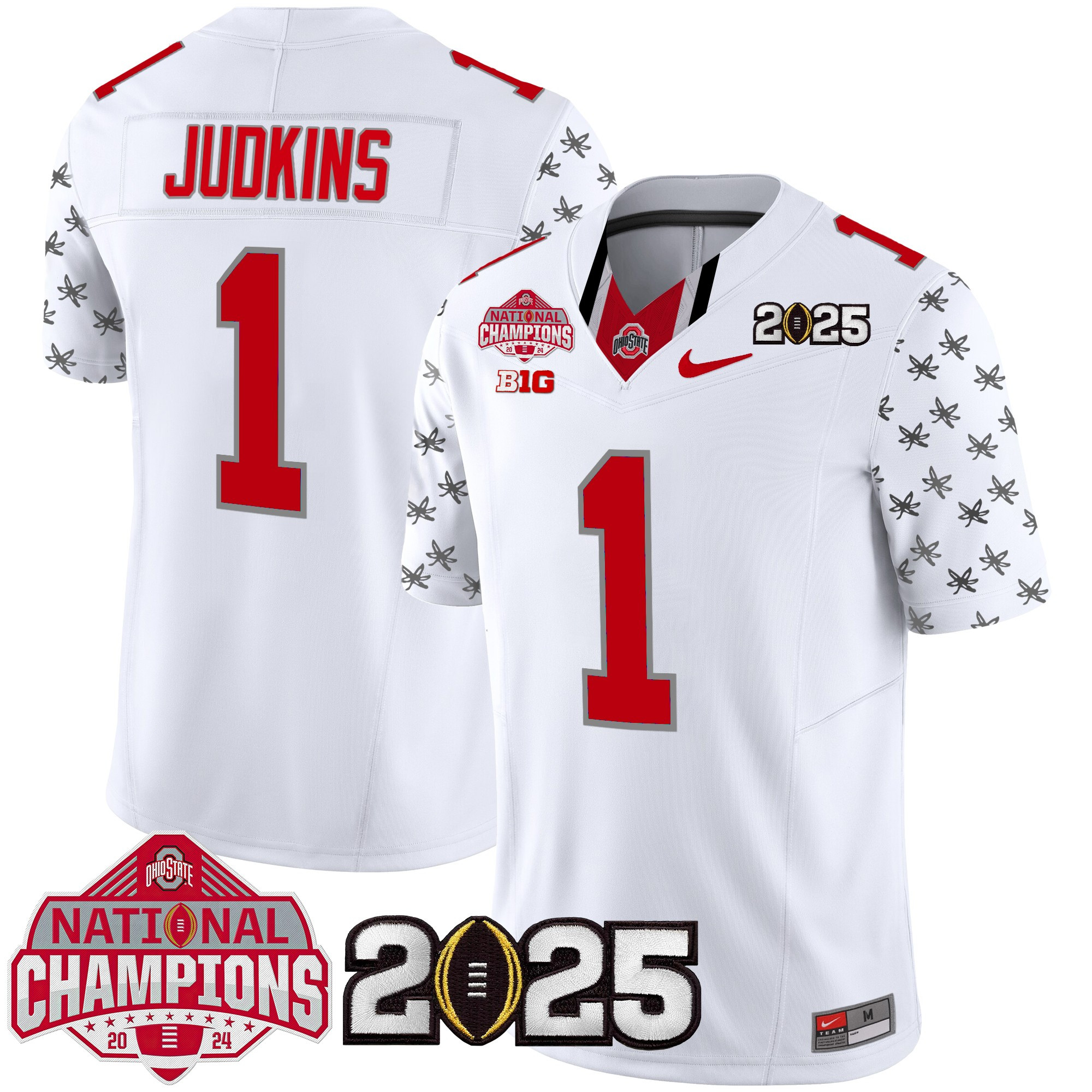 Men's Ohio State Buckeyes National Champions Patch Vapor Limited Jersey - All Stitched