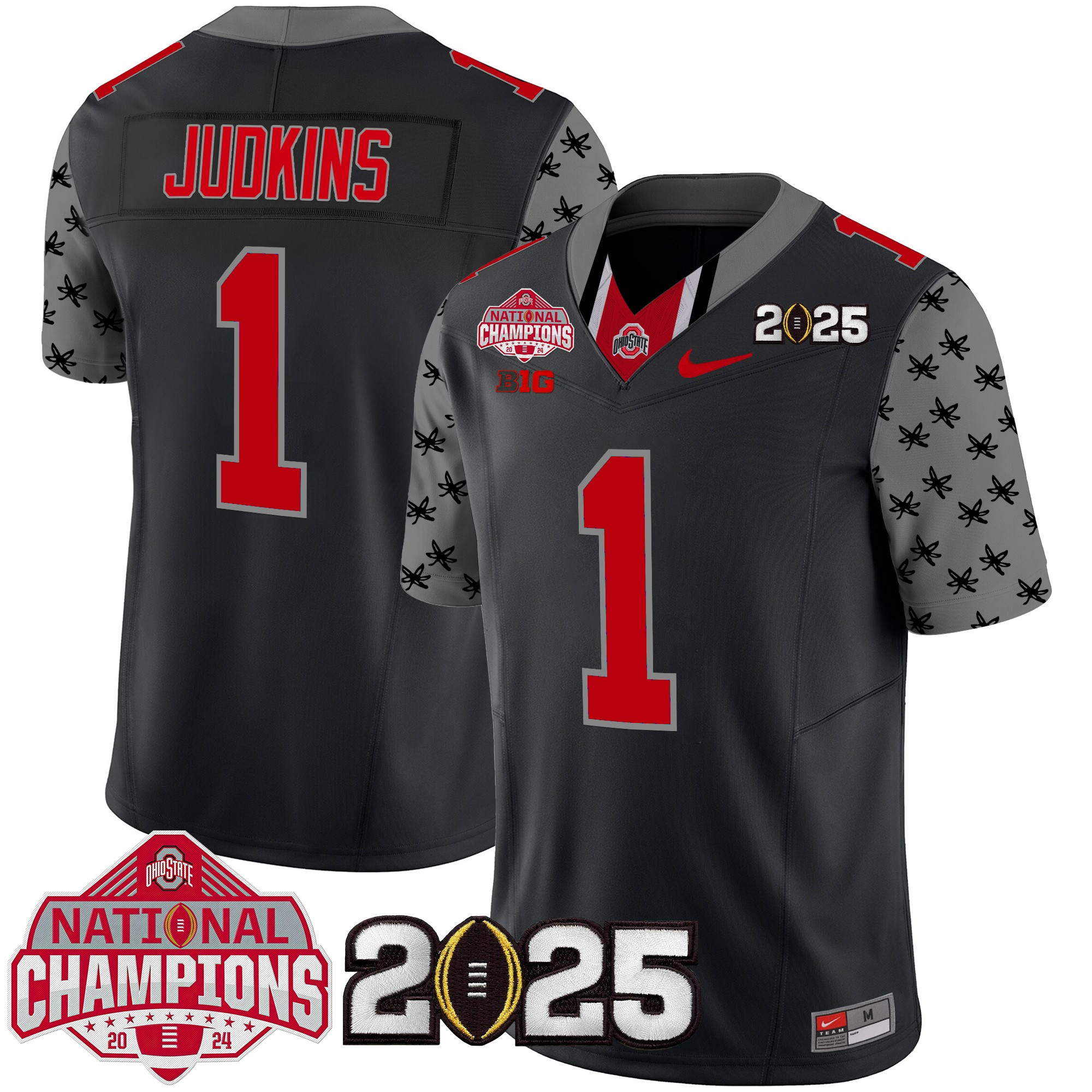 Men's Ohio State Buckeyes National Champions Patch Vapor Limited Jersey - All Stitched