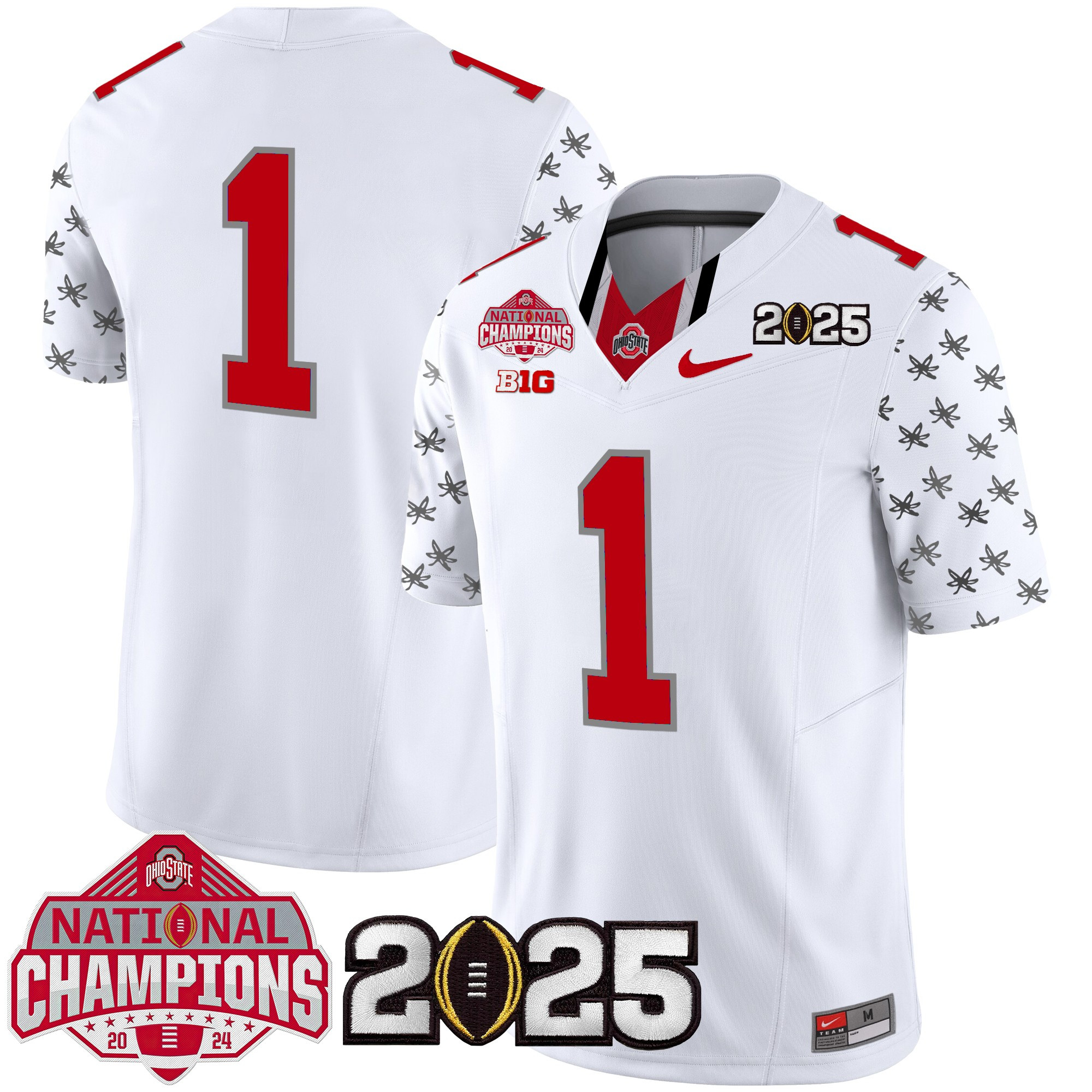 Men's Ohio State Buckeyes National Champions Patch Vapor Limited Jersey - All Stitched