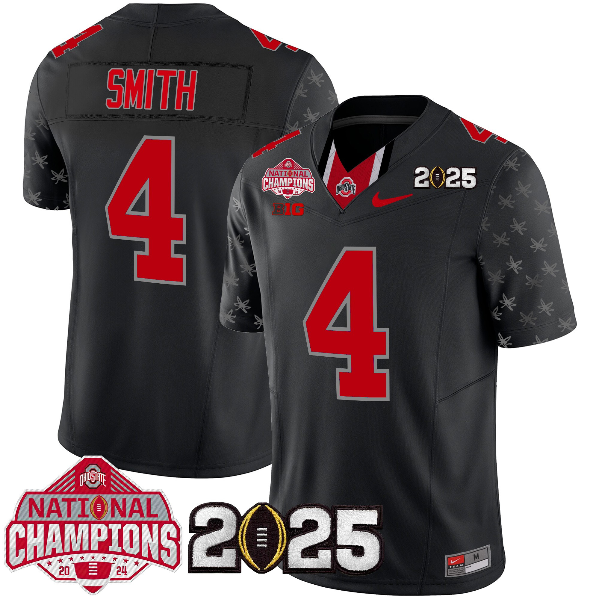 Men's Ohio State Buckeyes National Champions Patch Vapor Limited Jersey - All Stitched