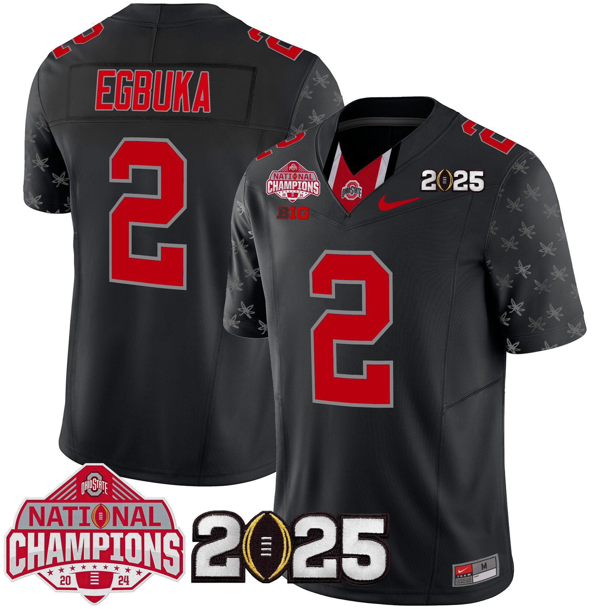 Men's Ohio State Buckeyes National Champions Patch Vapor Limited Jersey - All Stitched