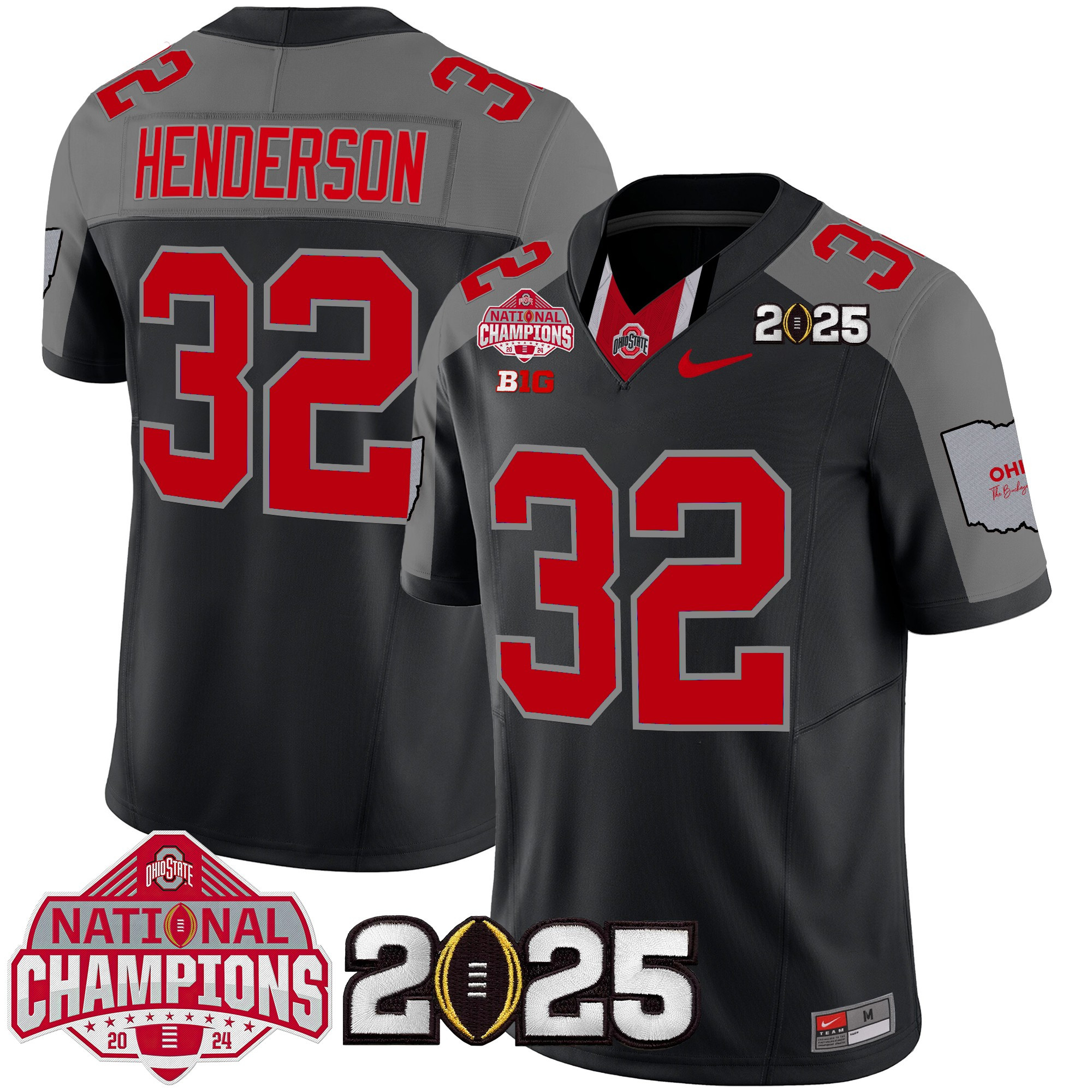 Men's Ohio State Buckeyes National Champions Patch Vapor Limited Jersey - All Stitched