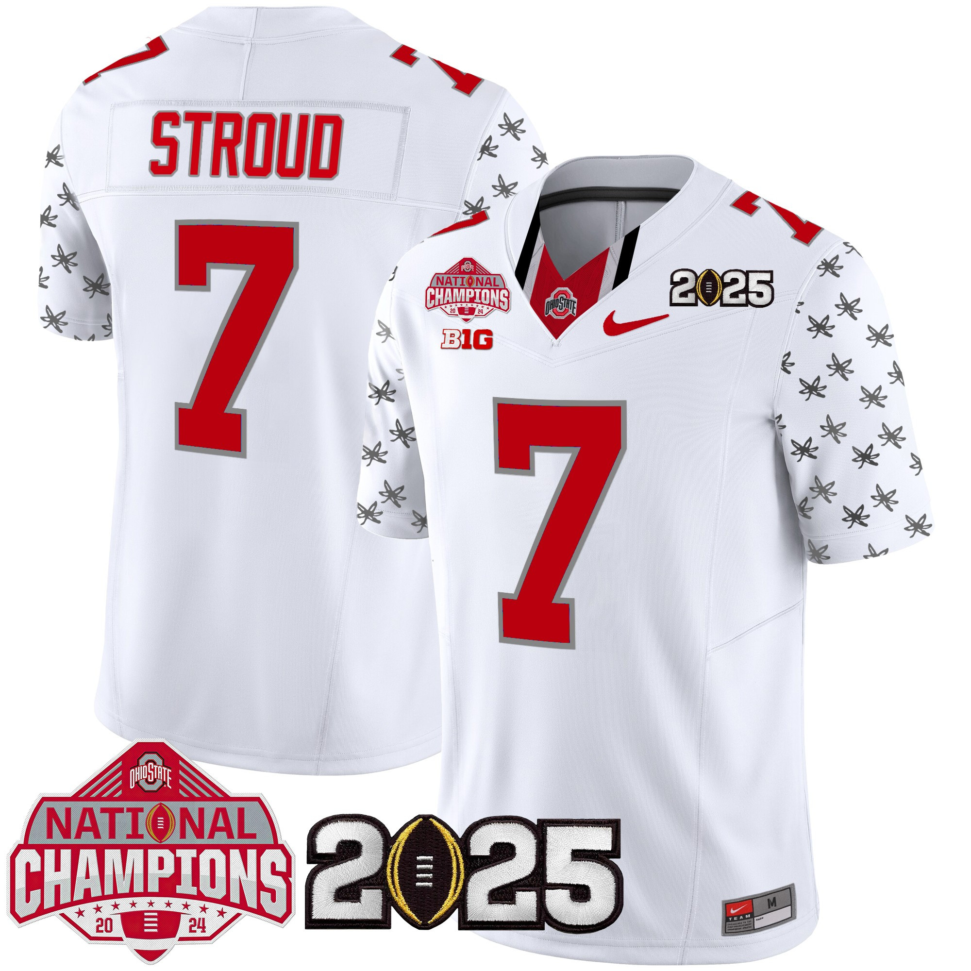 Men's Ohio State Buckeyes National Champions Patch Vapor Limited Jersey - All Stitched