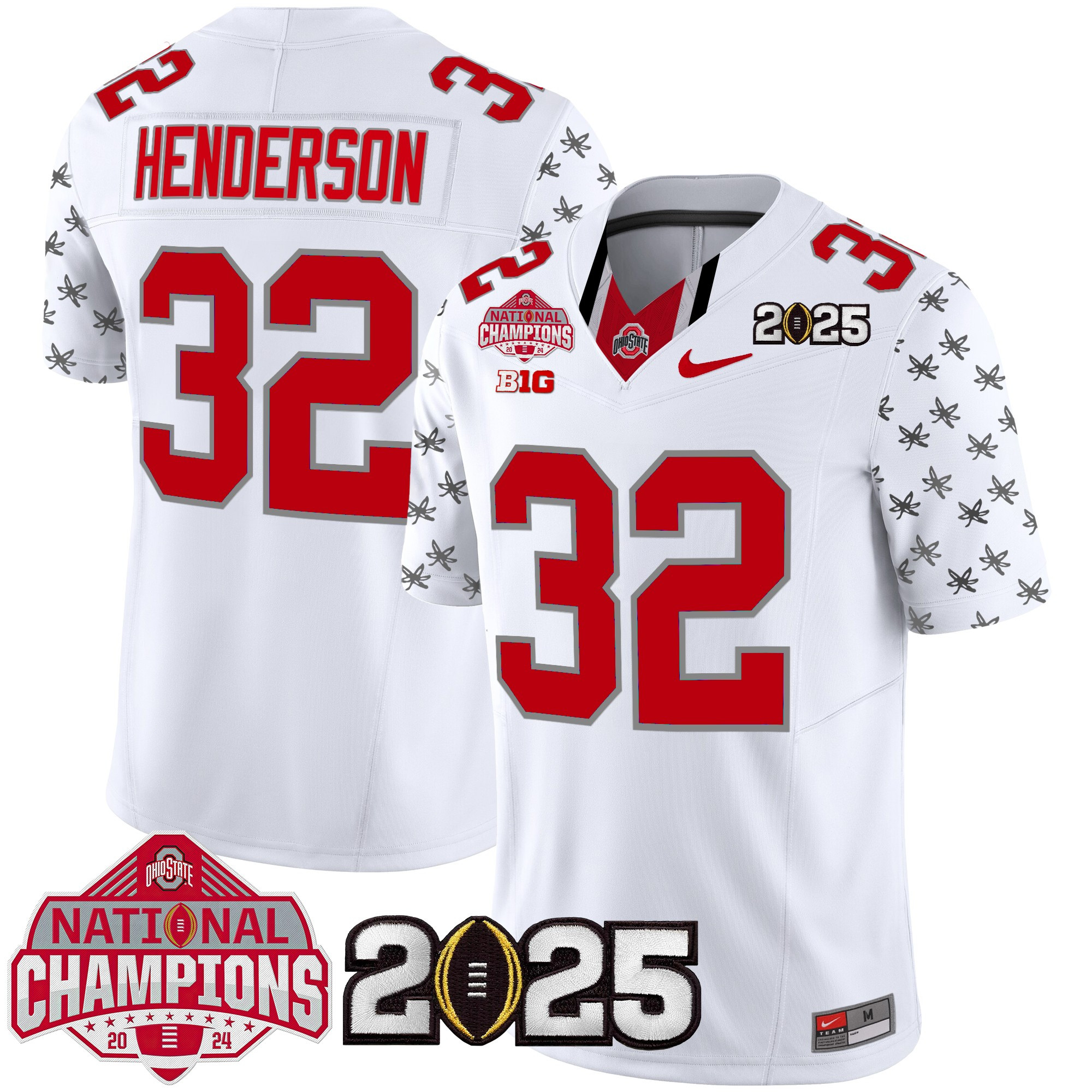 Men's Ohio State Buckeyes National Champions Patch Vapor Limited Jersey - All Stitched