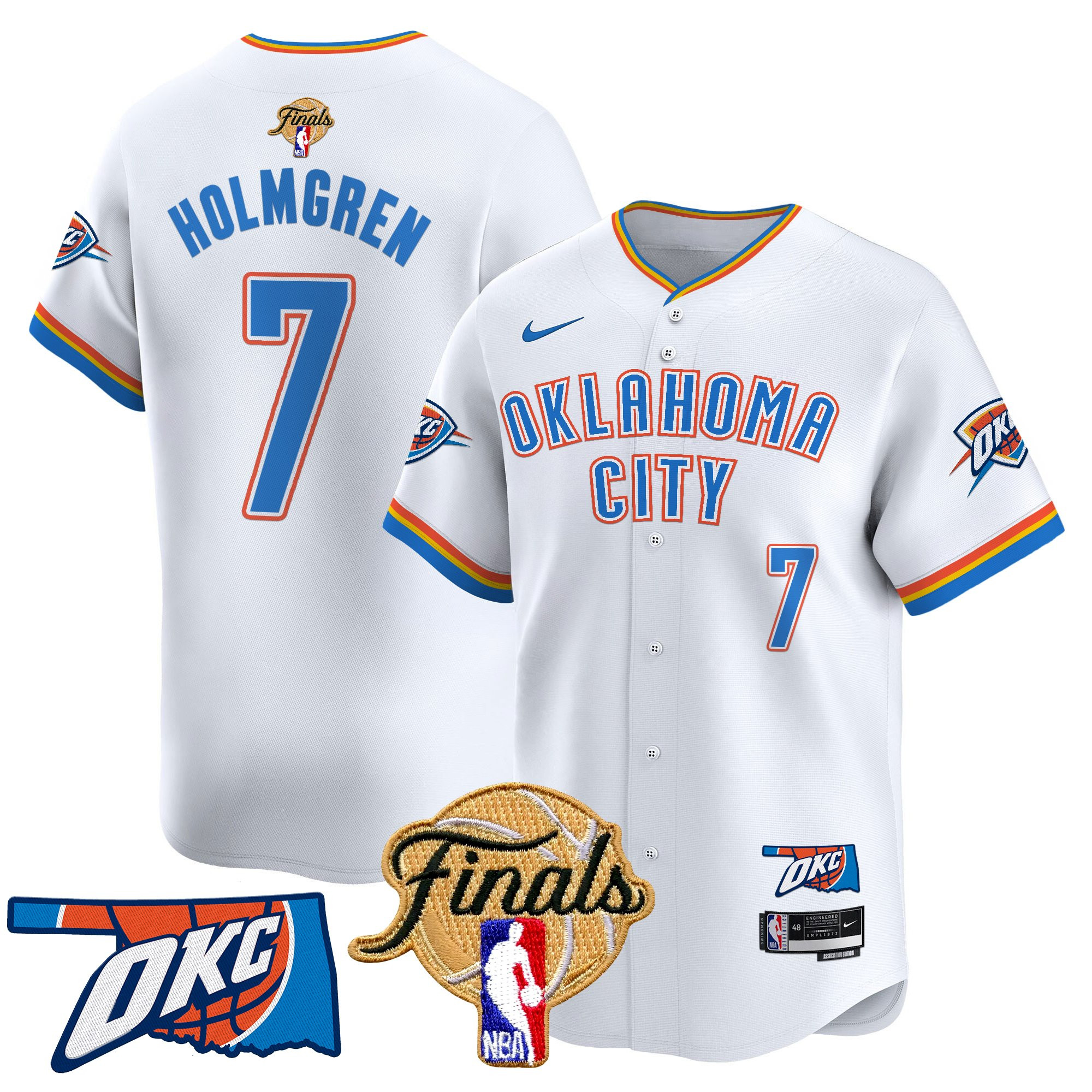 Men's Oklahoma City Thunder 2025 Finals Vapor Baseball Jersey - All Stitched