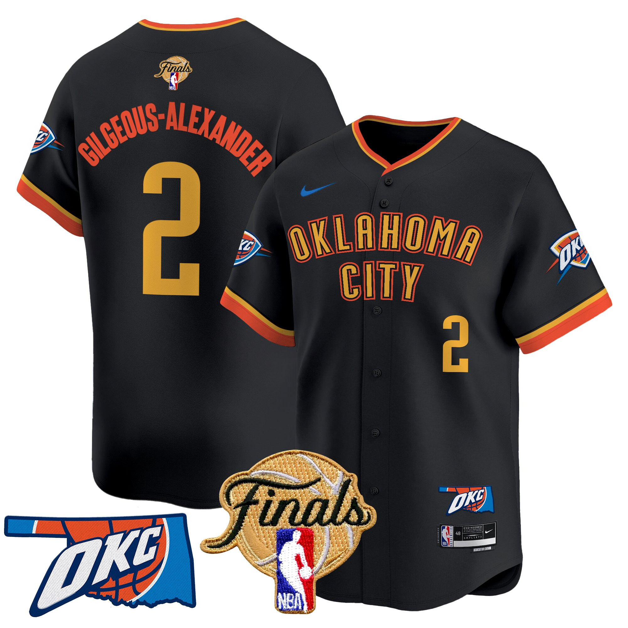 Men's Oklahoma City Thunder 2025 Finals Vapor Baseball Jersey - All Stitched