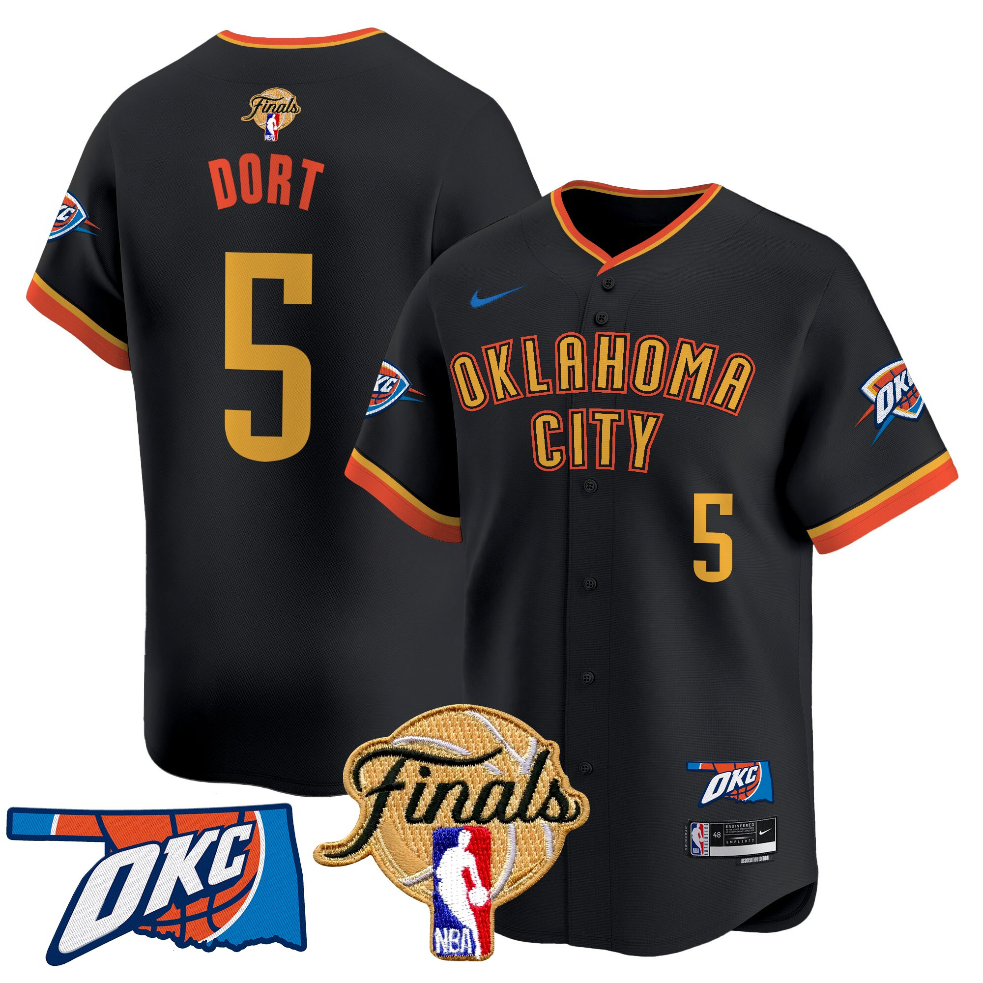 Men's Oklahoma City Thunder 2025 Finals Vapor Baseball Jersey - All Stitched