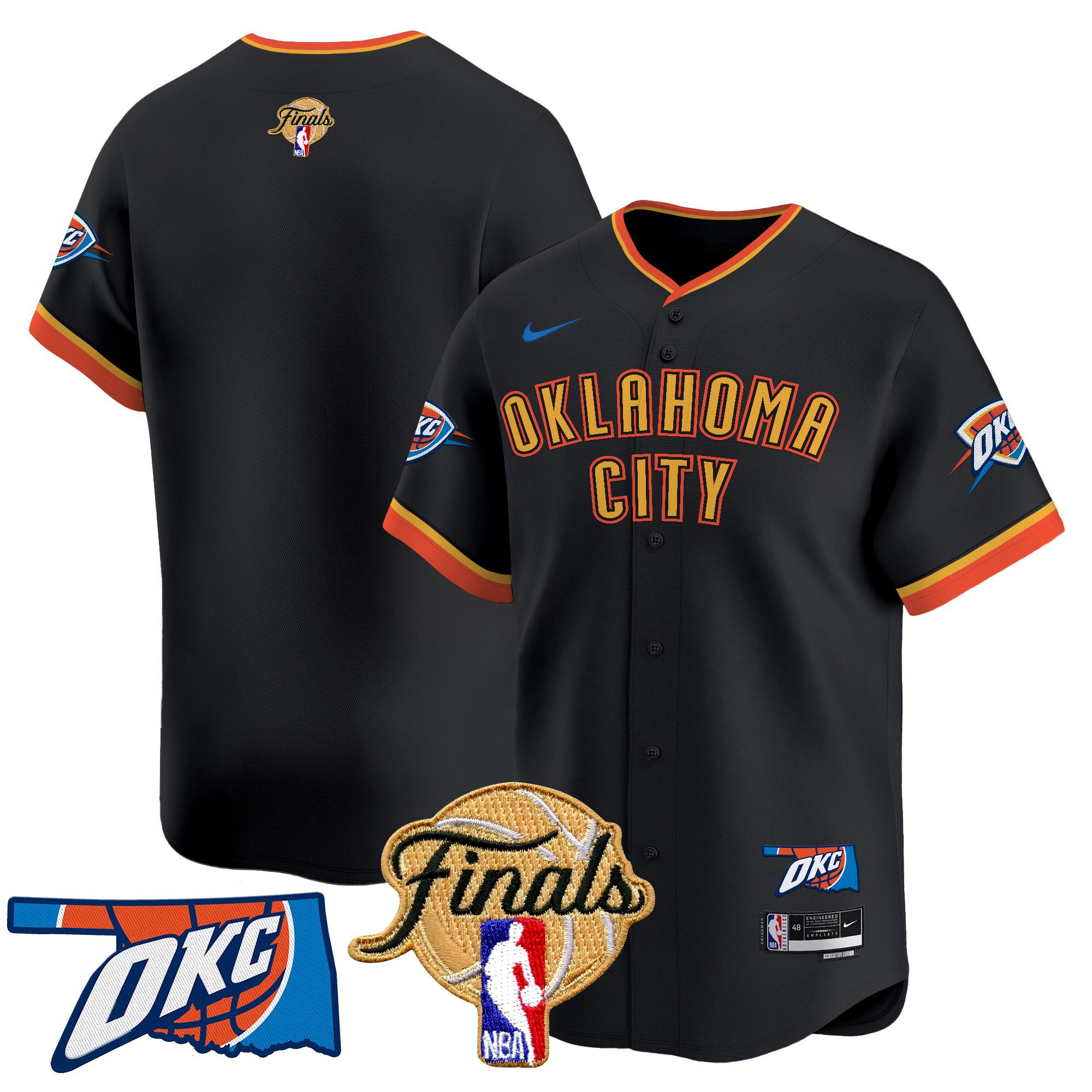 Men's Oklahoma City Thunder 2025 Finals Vapor Baseball Jersey - All Stitched