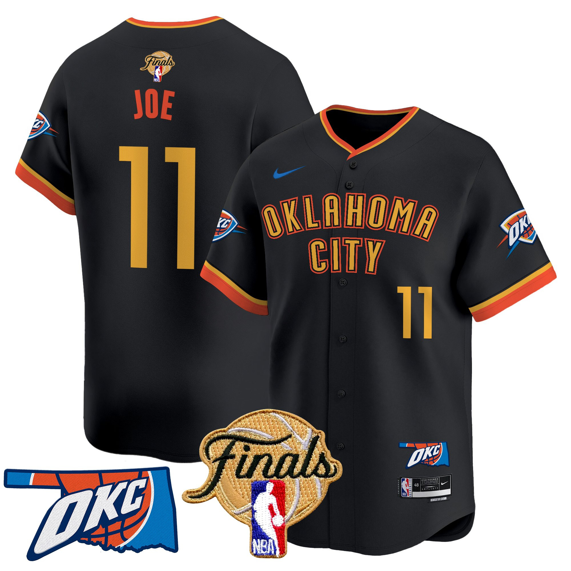 Men's Oklahoma City Thunder 2025 Finals Vapor Baseball Jersey - All Stitched