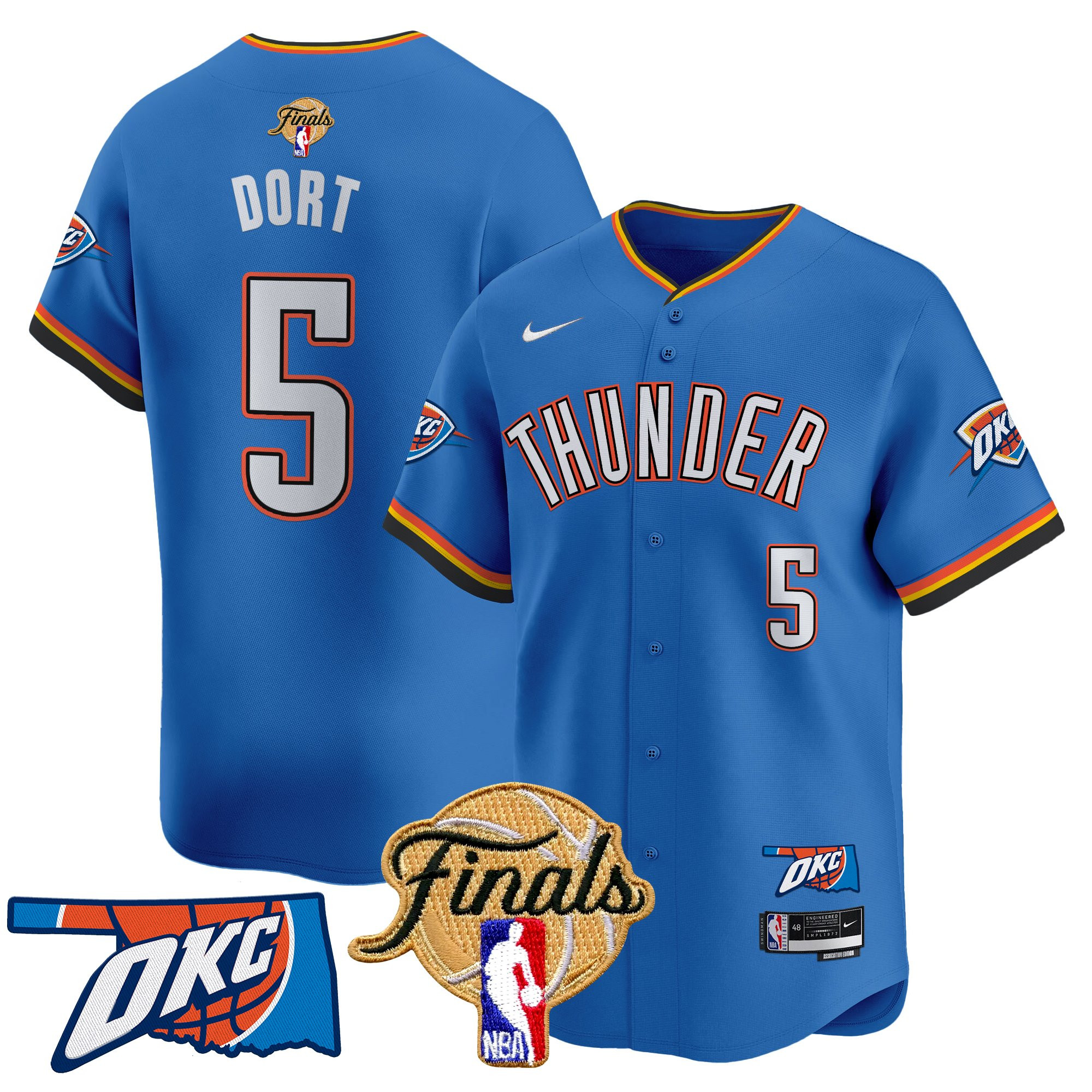Men's Oklahoma City Thunder 2025 Finals Vapor Baseball Jersey - All Stitched