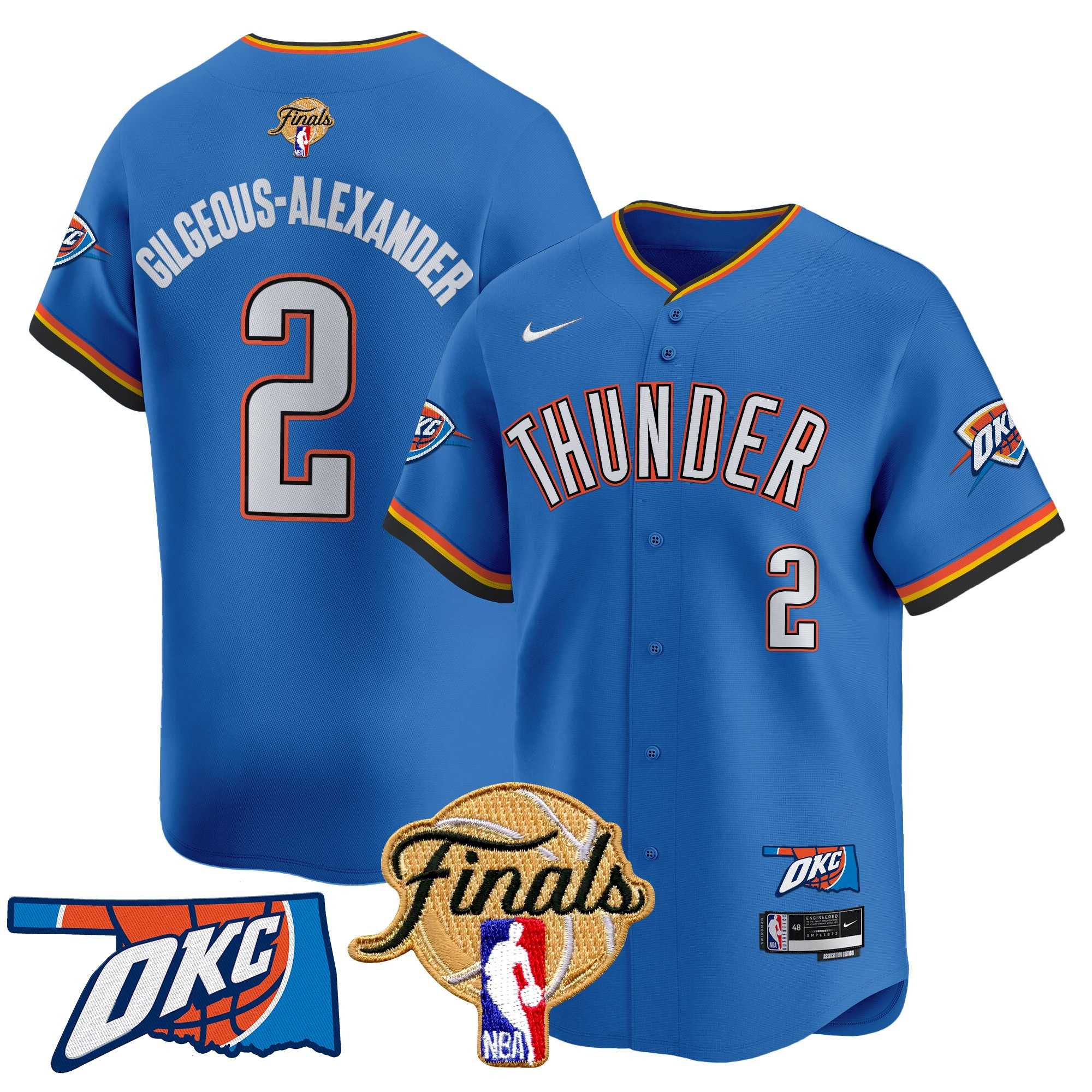 Men's Oklahoma City Thunder 2025 Finals Vapor Baseball Jersey - All Stitched