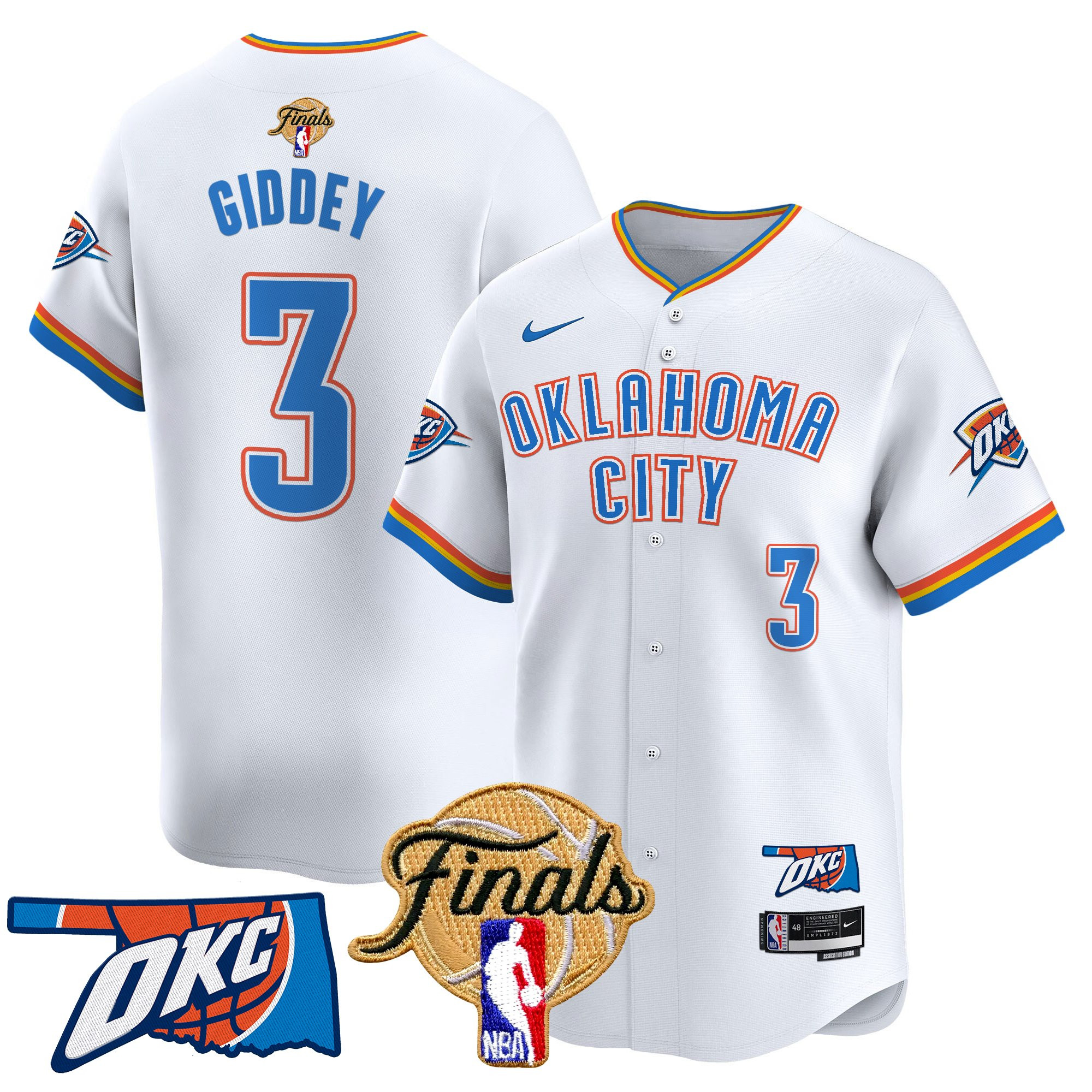 Men's Oklahoma City Thunder 2025 Finals Vapor Baseball Jersey - All Stitched