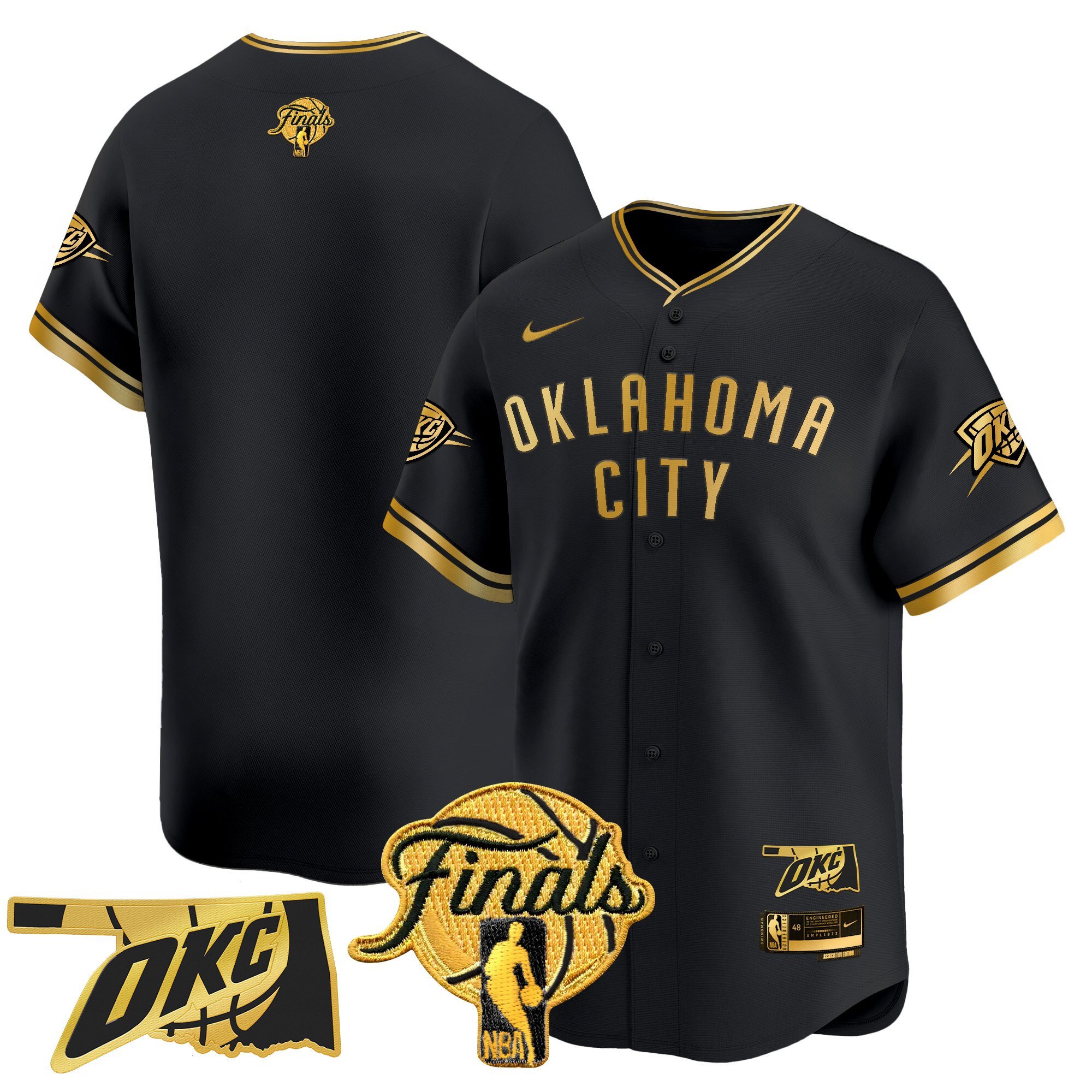 Men's Oklahoma City Thunder 2025 Finals Vapor Baseball Jersey - All Stitched