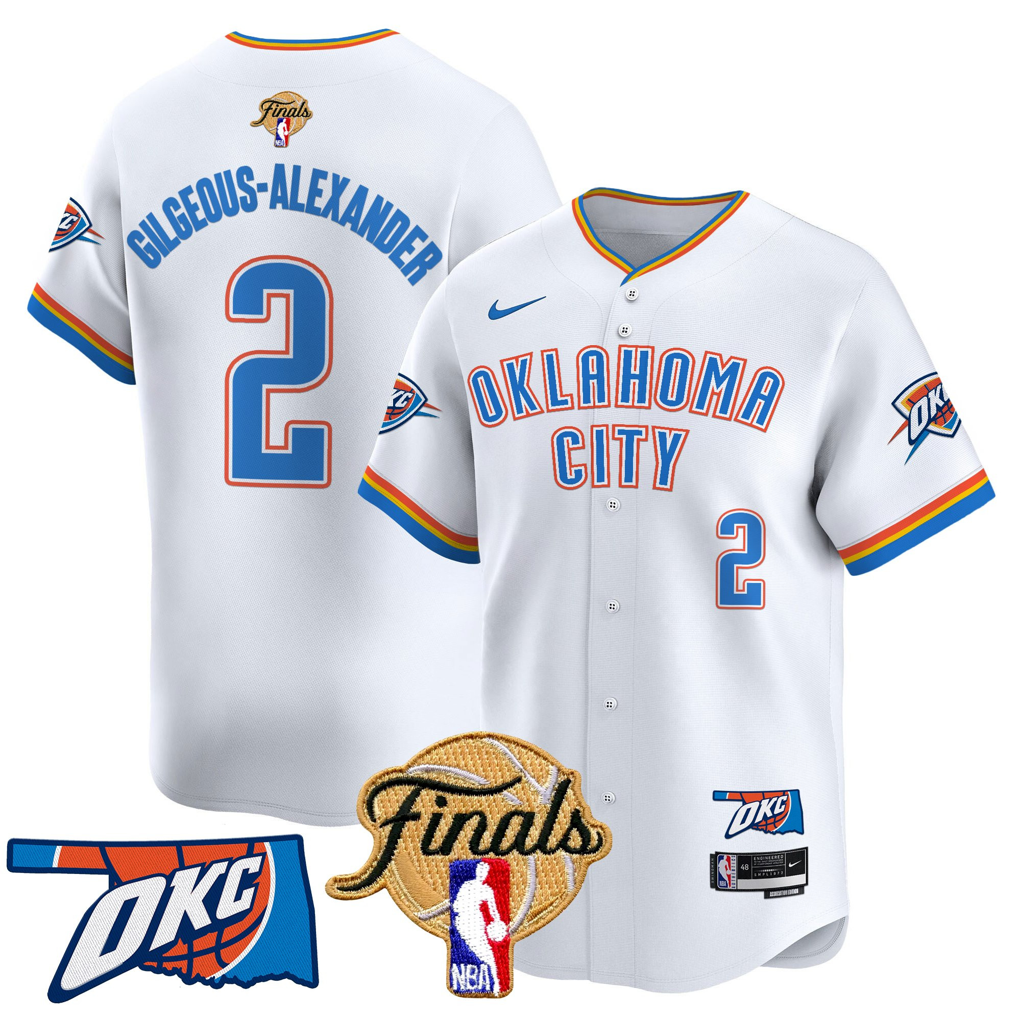 Men's Oklahoma City Thunder 2025 Finals Vapor Baseball Jersey - All Stitched