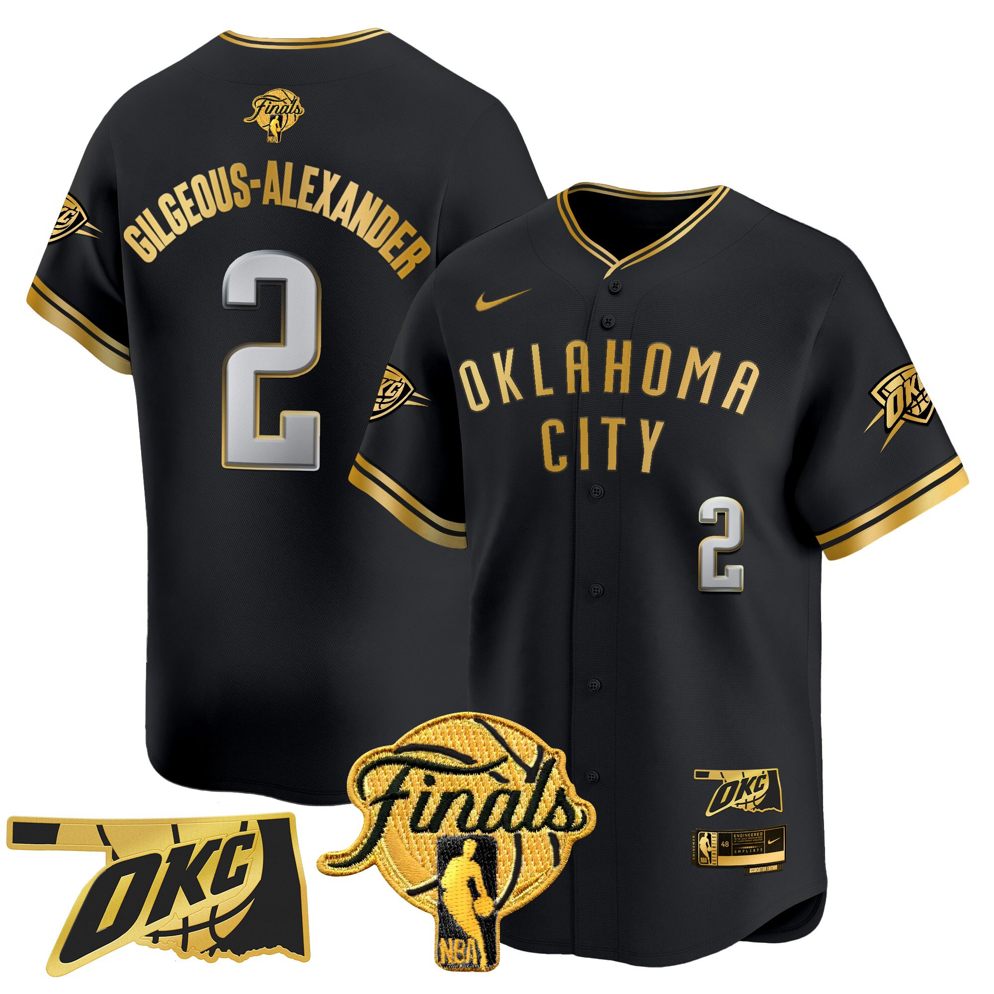 Men's Oklahoma City Thunder 2025 Finals Vapor Baseball Jersey - All Stitched