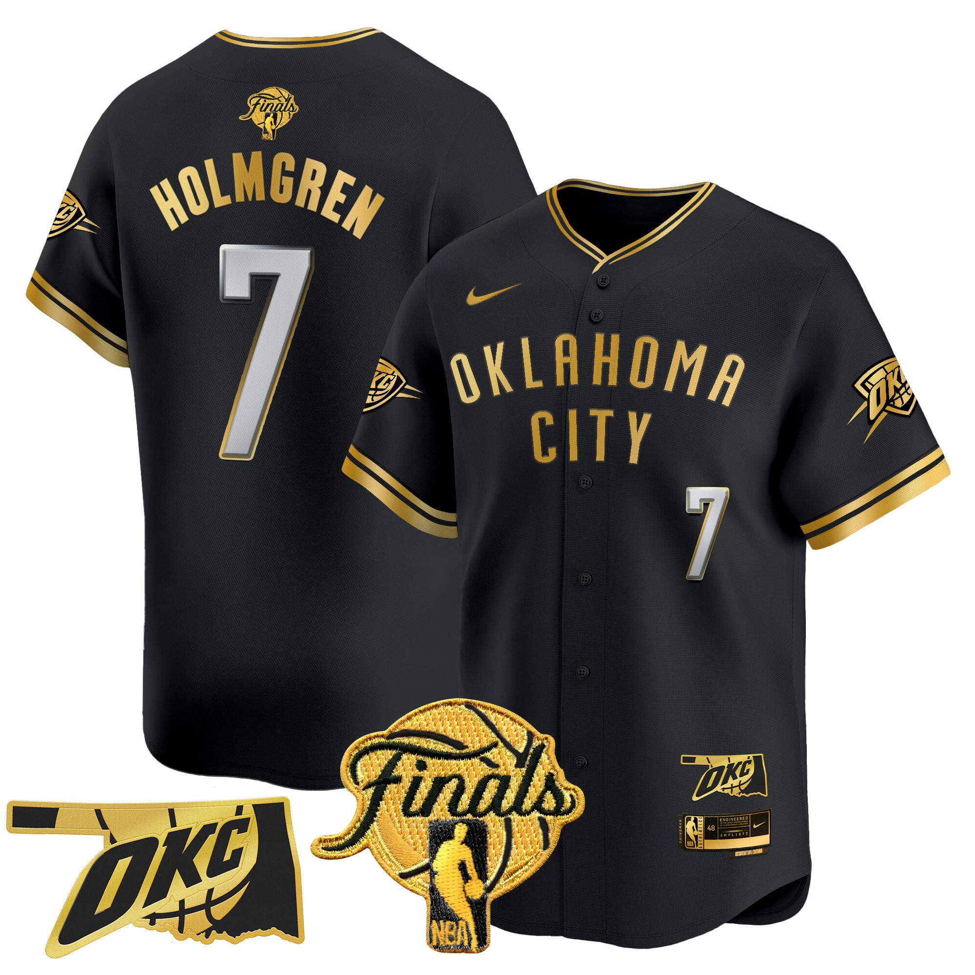 Men's Oklahoma City Thunder 2025 Finals Vapor Baseball Jersey - All Stitched