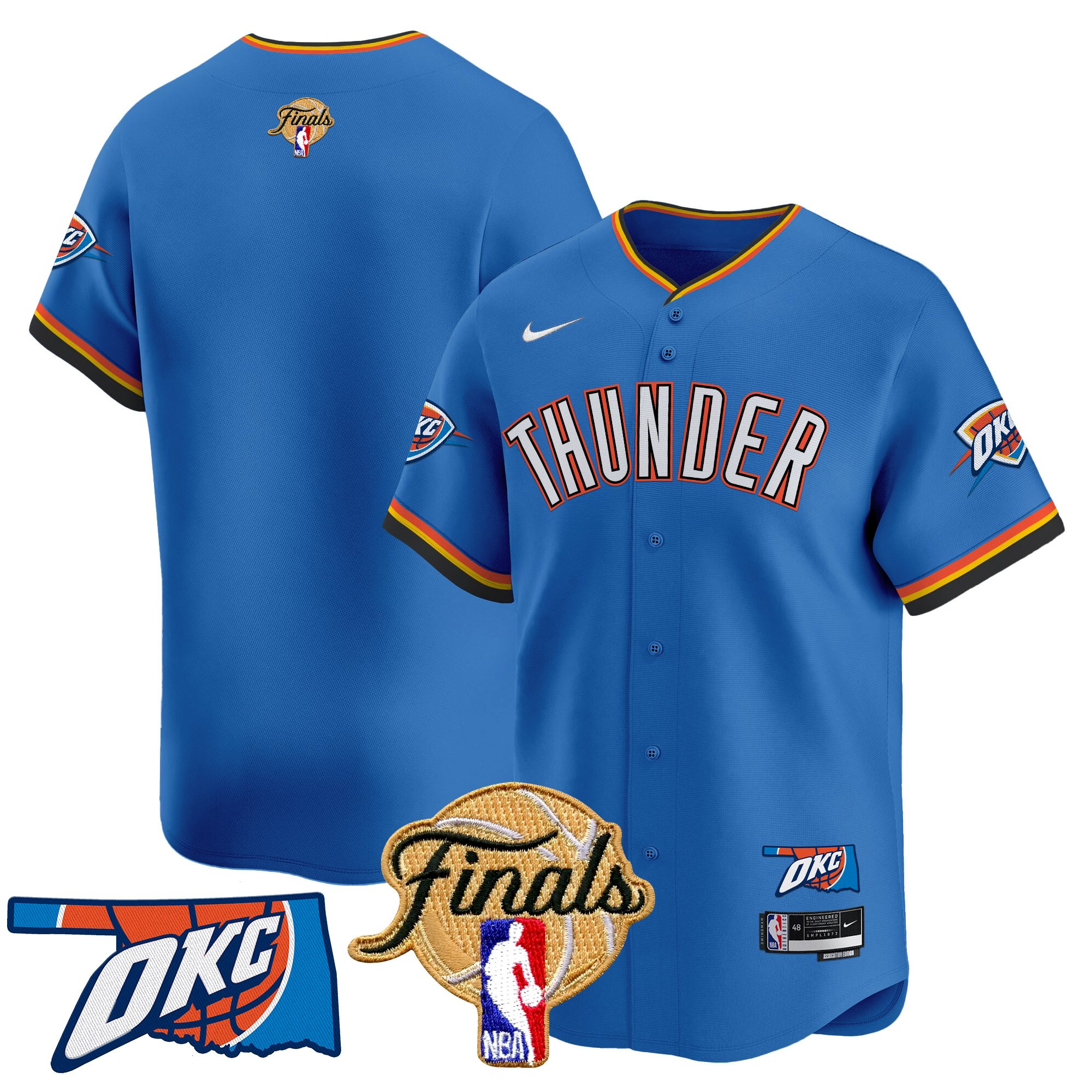 Men's Oklahoma City Thunder 2025 Finals Vapor Baseball Jersey - All Stitched