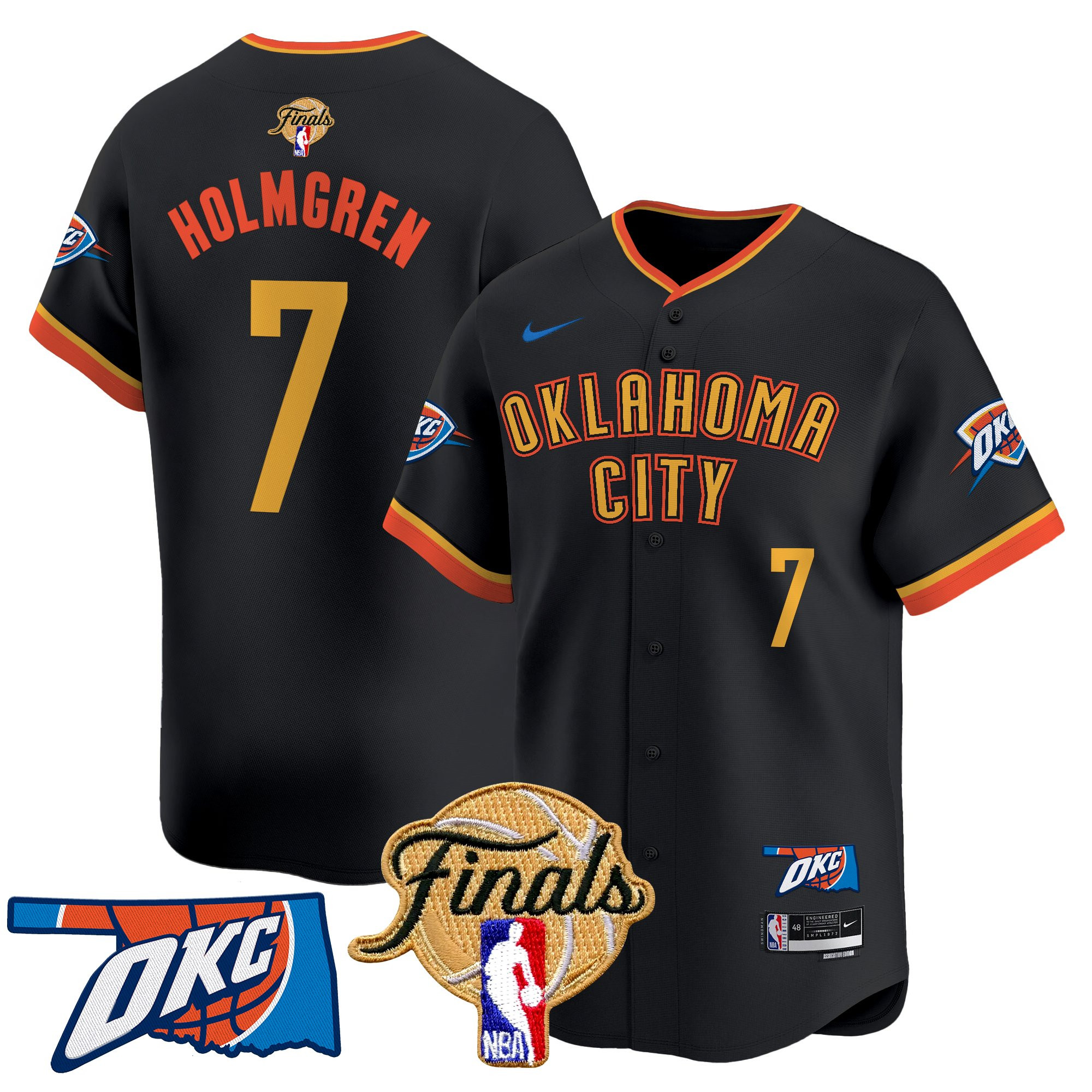 Men's Oklahoma City Thunder 2025 Finals Vapor Baseball Jersey - All Stitched