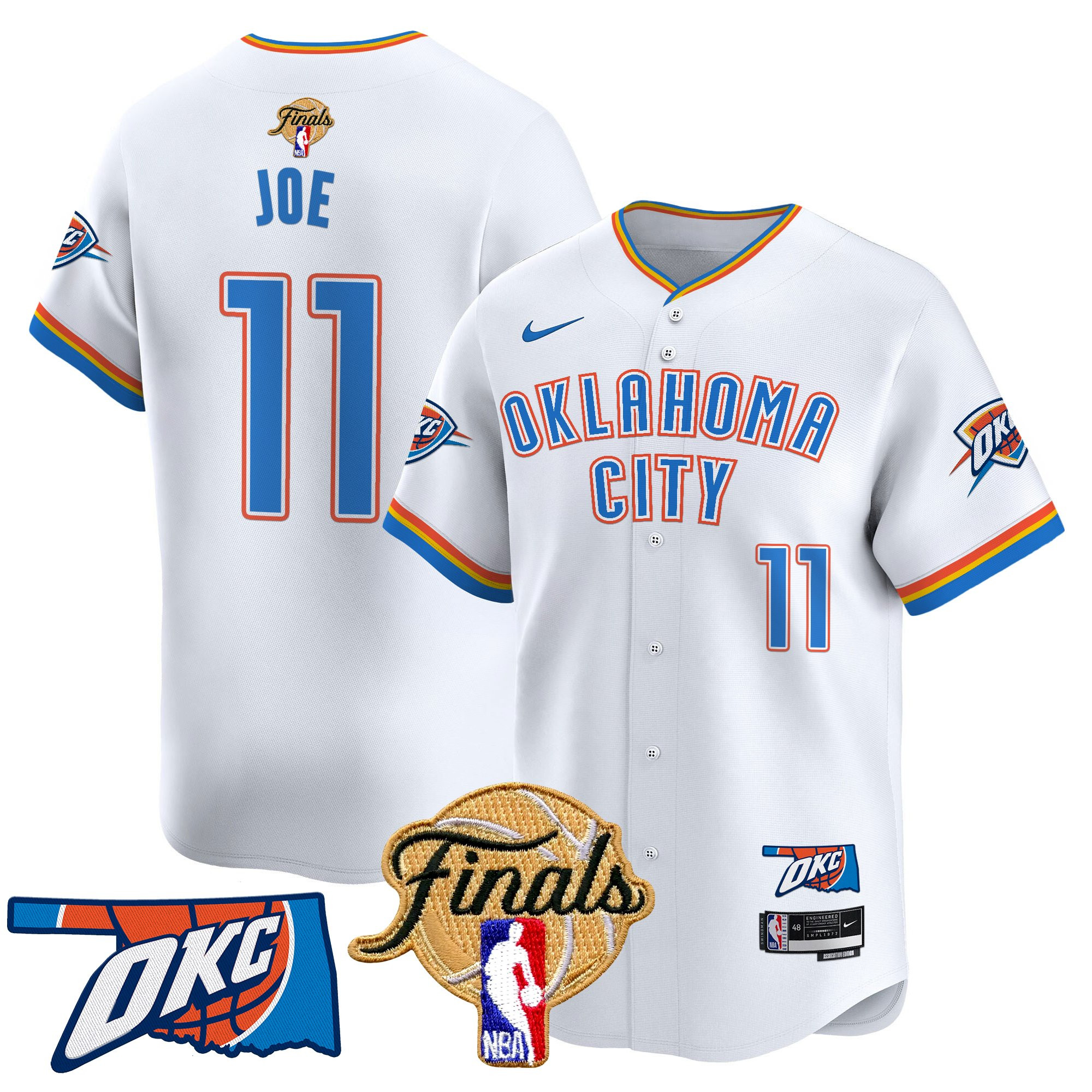 Men's Oklahoma City Thunder 2025 Finals Vapor Baseball Jersey - All Stitched