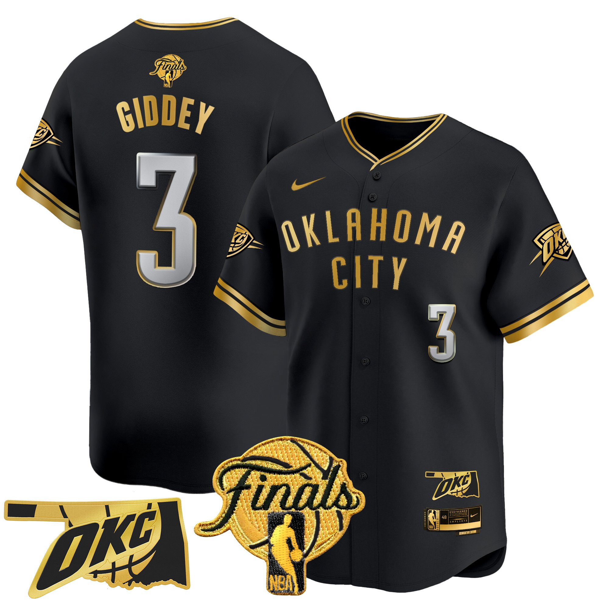 Men's Oklahoma City Thunder 2025 Finals Vapor Baseball Jersey - All Stitched
