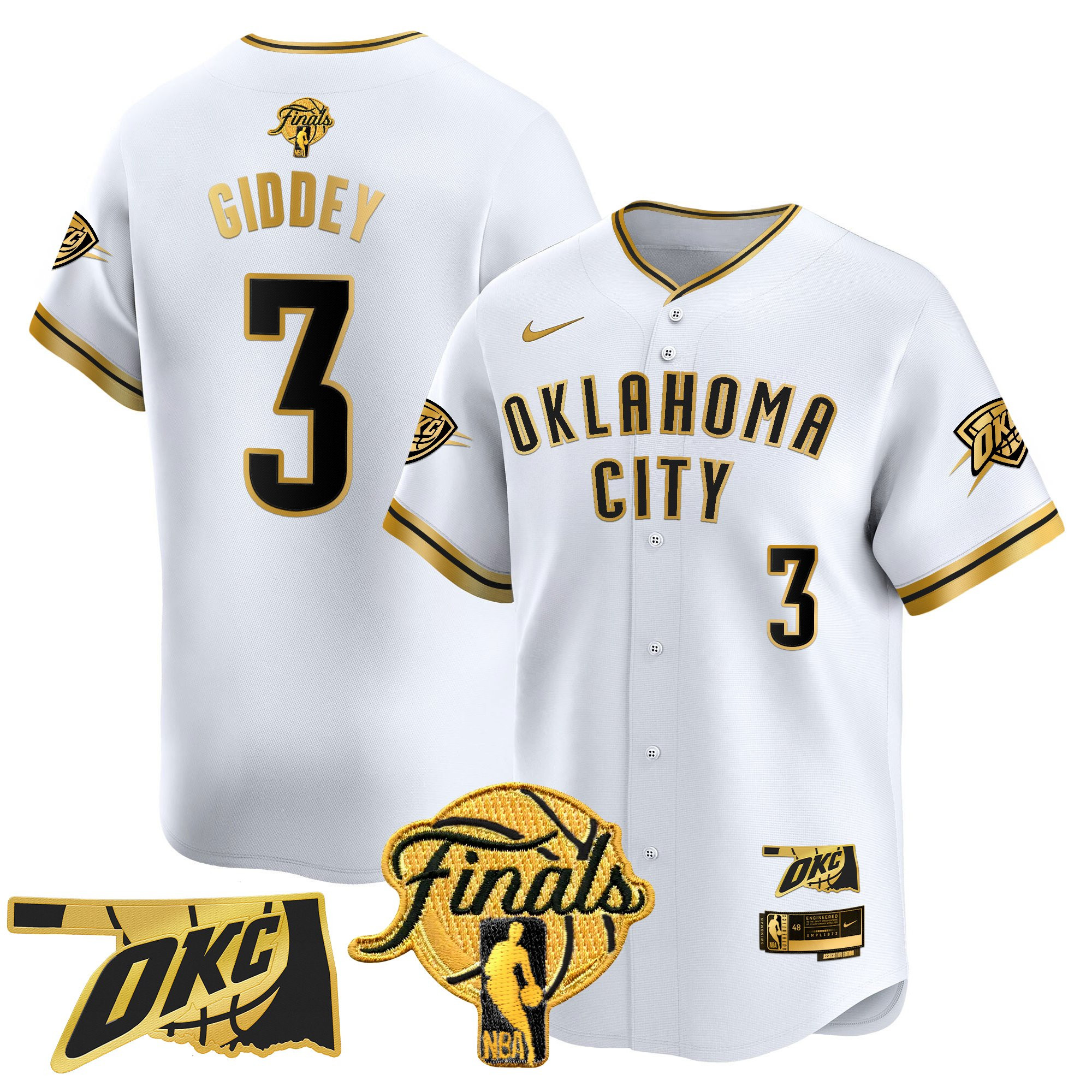 Men's Oklahoma City Thunder 2025 Finals Vapor Baseball Jersey - All Stitched