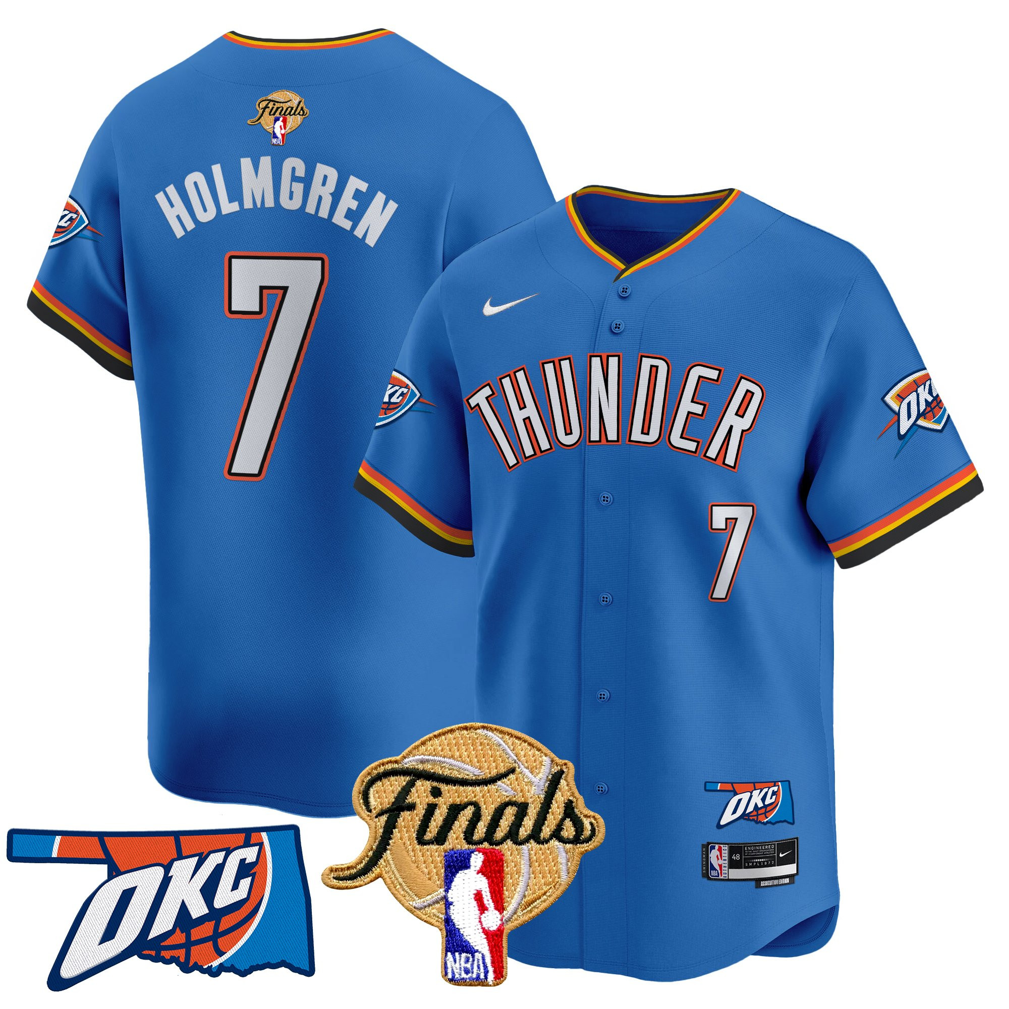Men's Oklahoma City Thunder 2025 Finals Vapor Baseball Jersey - All Stitched