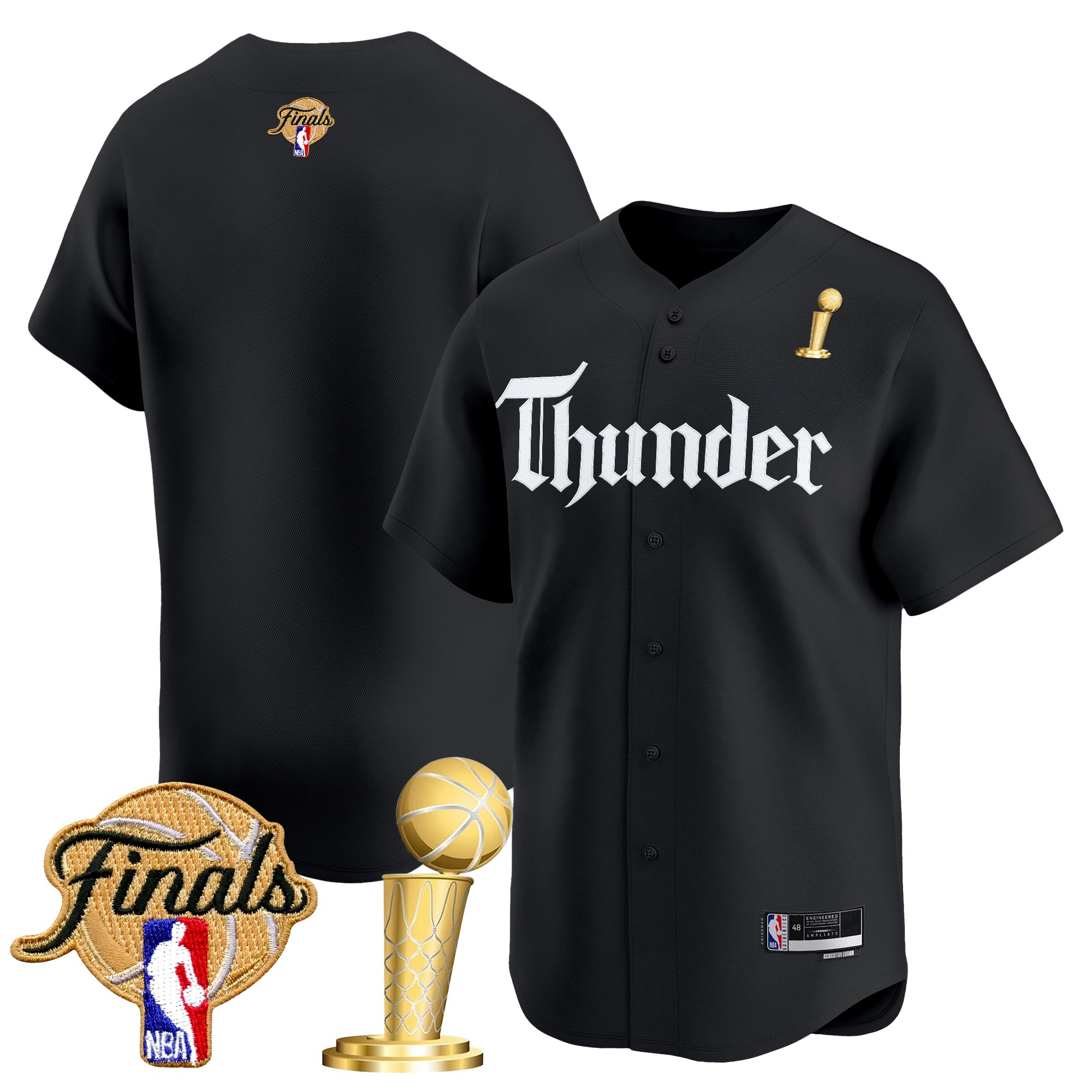 Men's Oklahoma City Thunder 'Gothic Storm Edition' 2025 Champions Vapor Baseball Jersey - All Stitched