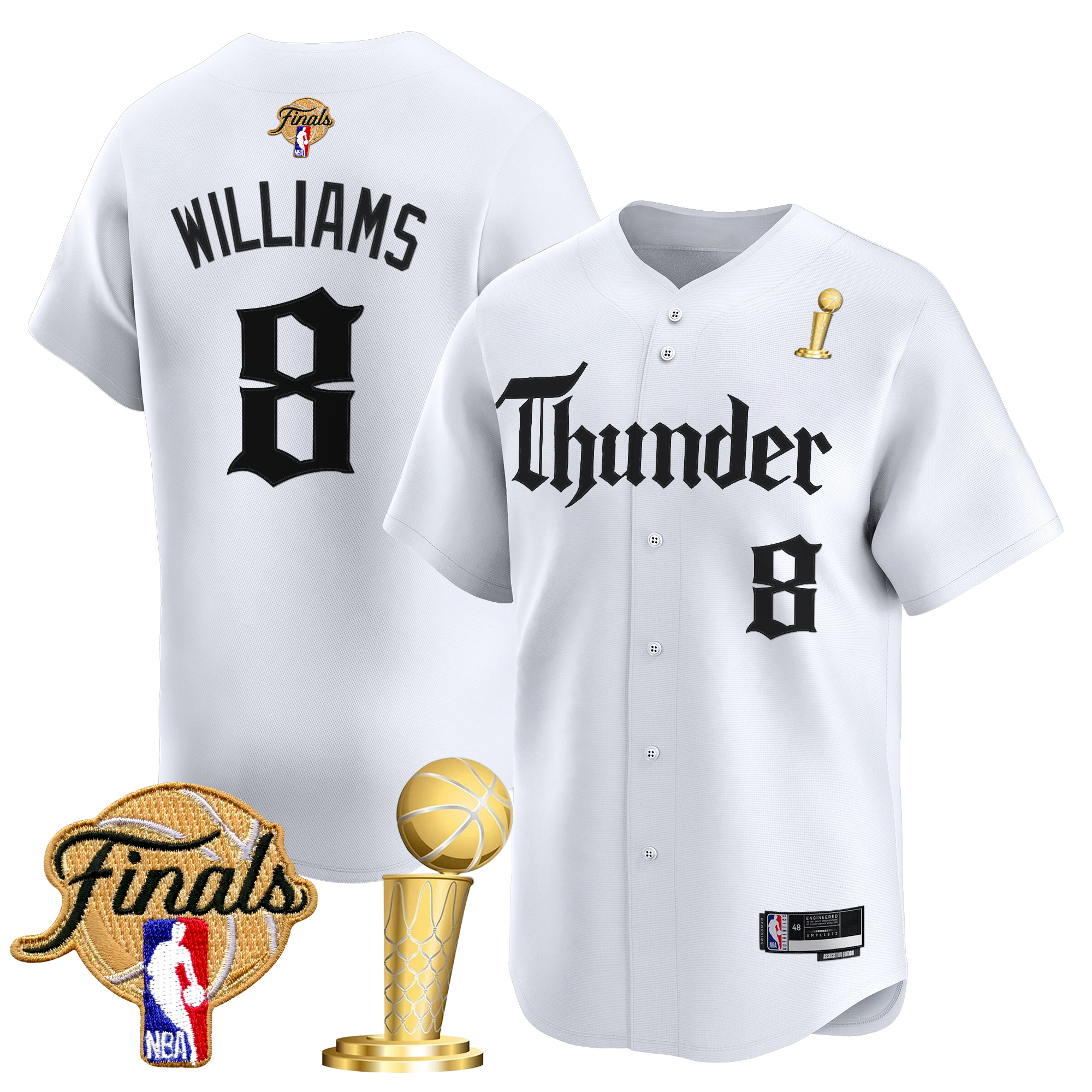 Men's Oklahoma City Thunder 'Gothic Storm Edition' 2025 Champions Vapor Baseball Jersey - All Stitched