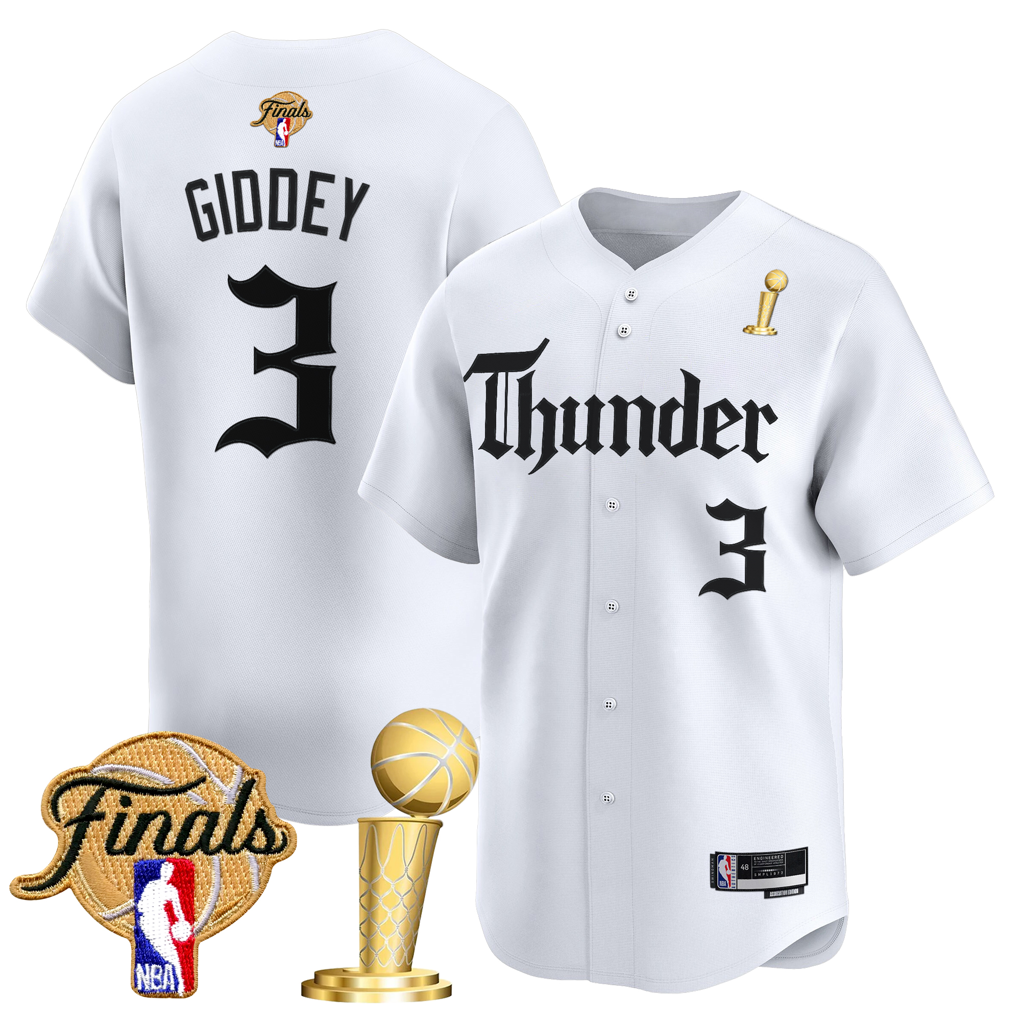 Men's Oklahoma City Thunder 'Gothic Storm Edition' 2025 Champions Vapor Baseball Jersey - All Stitched