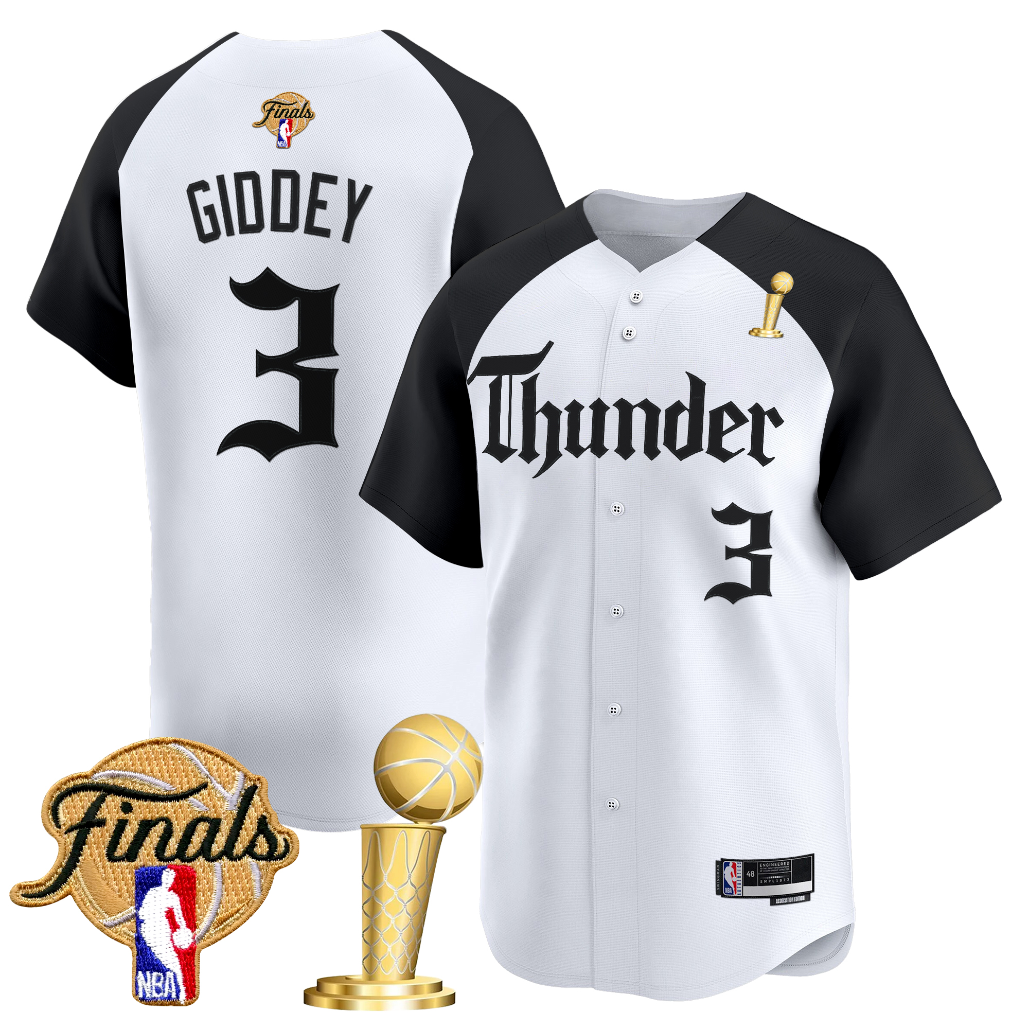 Men's Oklahoma City Thunder 'Gothic Storm Edition' 2025 Champions Vapor Baseball Jersey - All Stitched