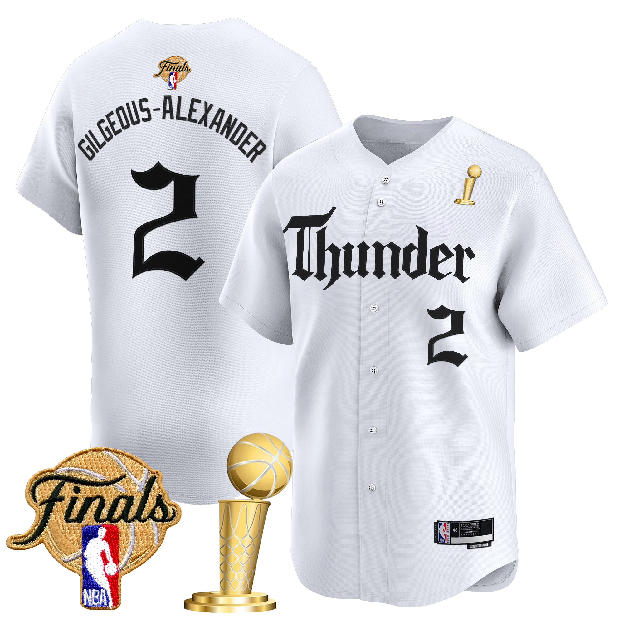 Men's Oklahoma City Thunder 'Gothic Storm Edition' 2025 Champions Vapor Baseball Jersey - All Stitched