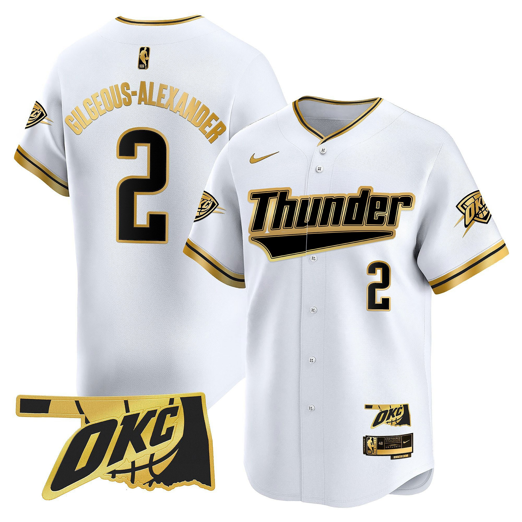 Men's Oklahoma City Thunder Vapor Baseball Jersey V2 - All Stitched