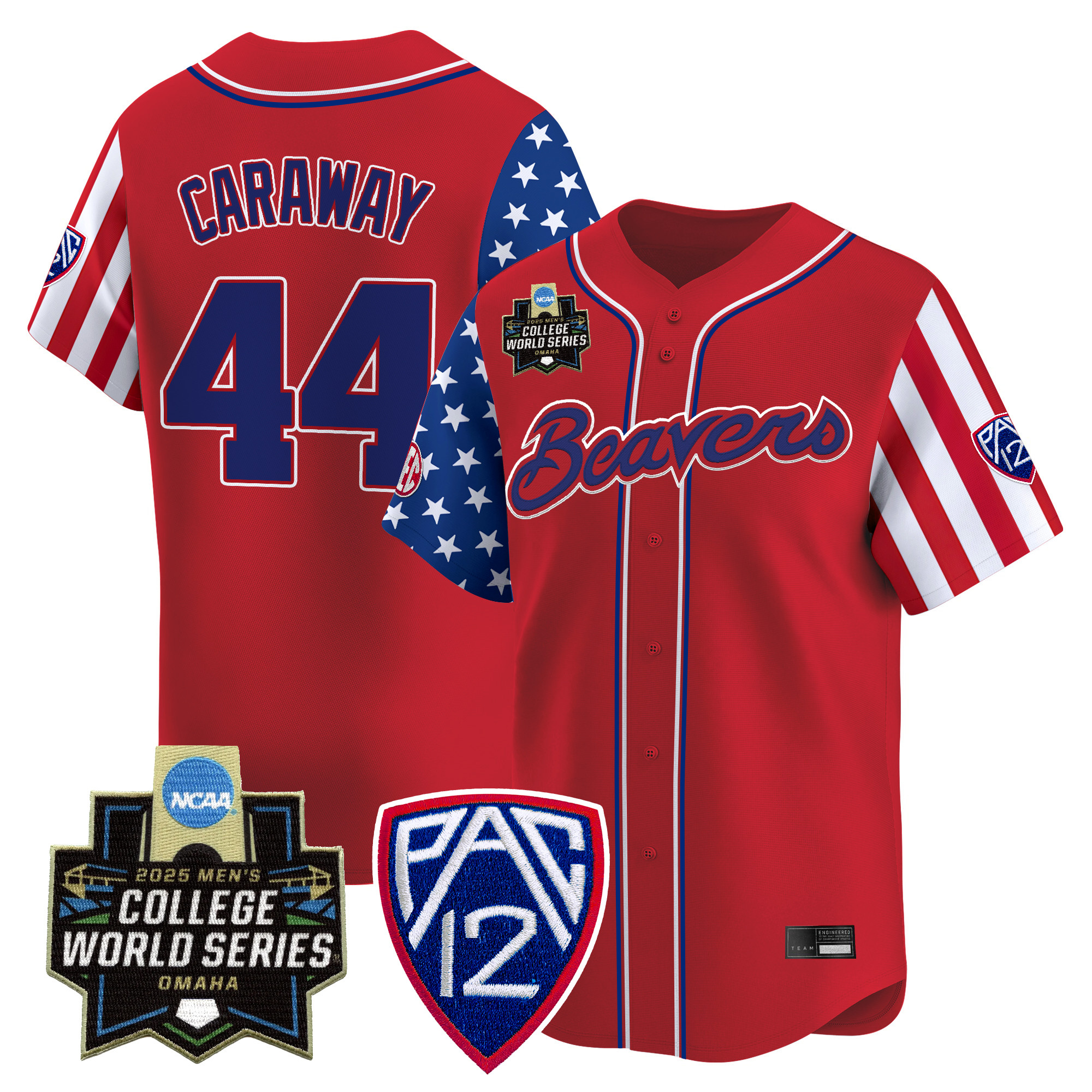 Men's Oregon State Beavers 2025 Independence Day Vapor Premier Limited Jersey - World Series Patch - All Stitched