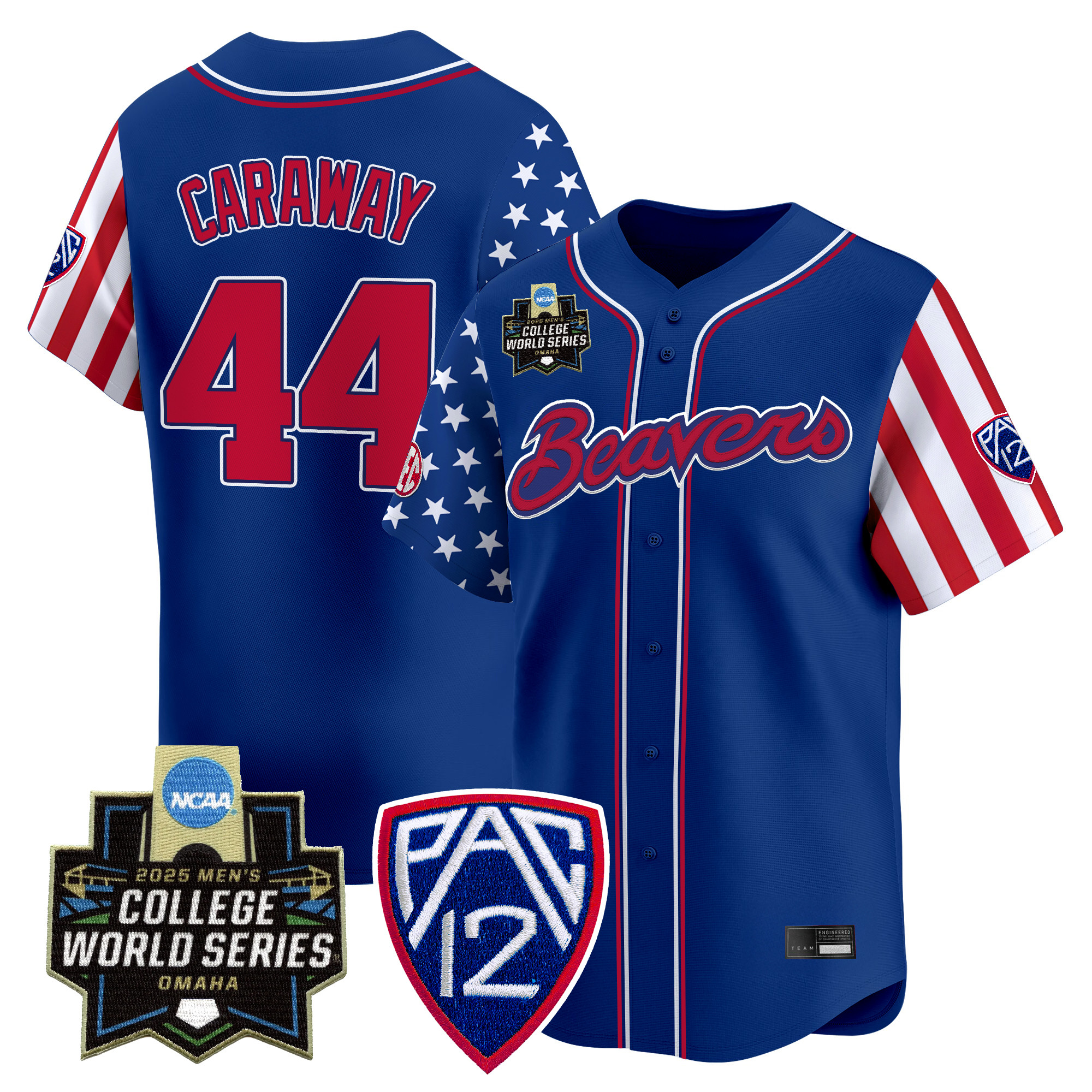 Men's Oregon State Beavers 2025 Independence Day Vapor Premier Limited Jersey - World Series Patch - All Stitched