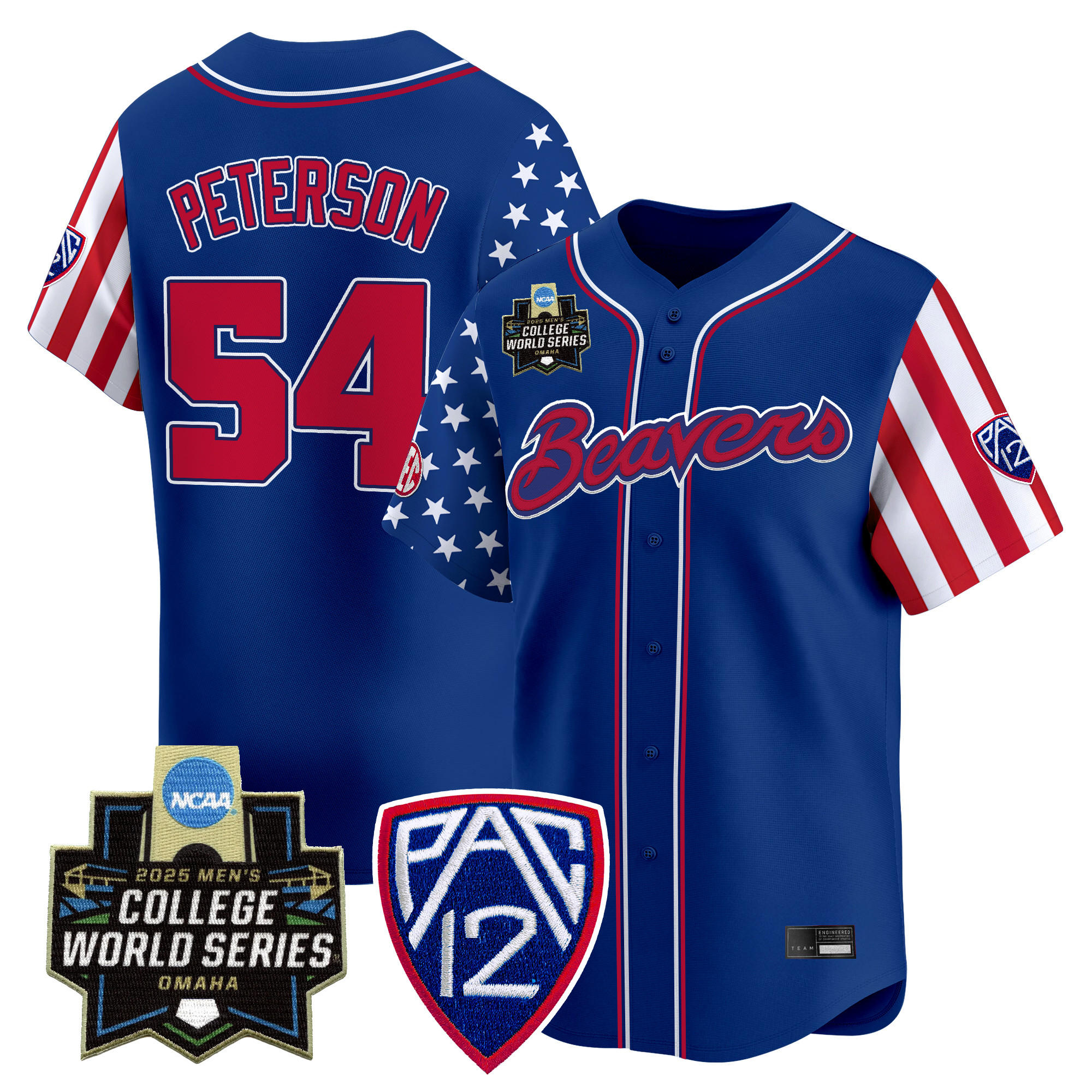 Men's Oregon State Beavers 2025 Independence Day Vapor Premier Limited Jersey - World Series Patch - All Stitched