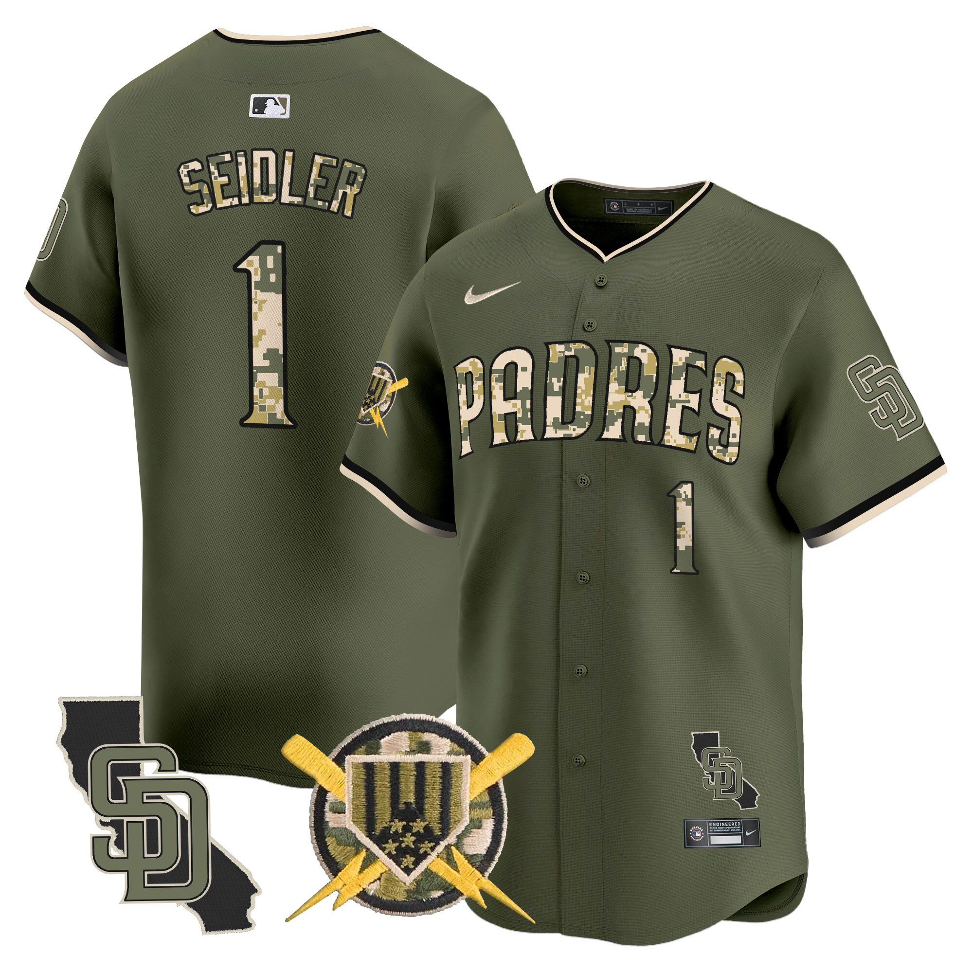 Men's Padres Armed Forces Day Vapor Premier Limited Jersey - All Stitched