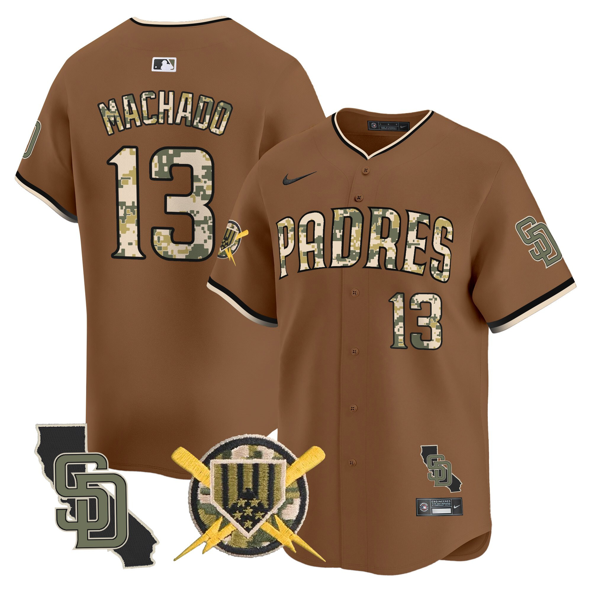 Men's Padres Armed Forces Day Vapor Premier Limited Jersey - All Stitched