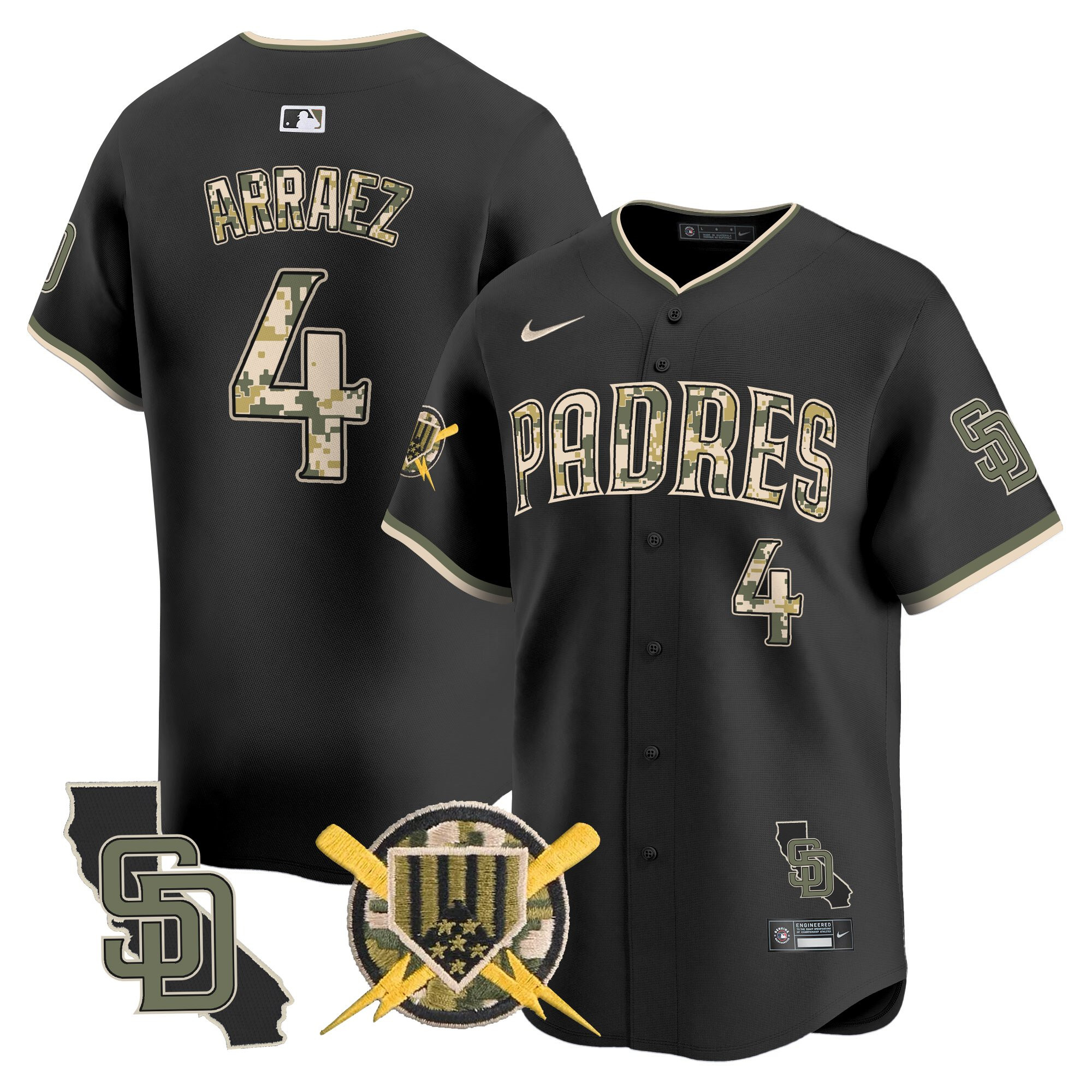 Men's Padres Armed Forces Day Vapor Premier Limited Jersey - All Stitched