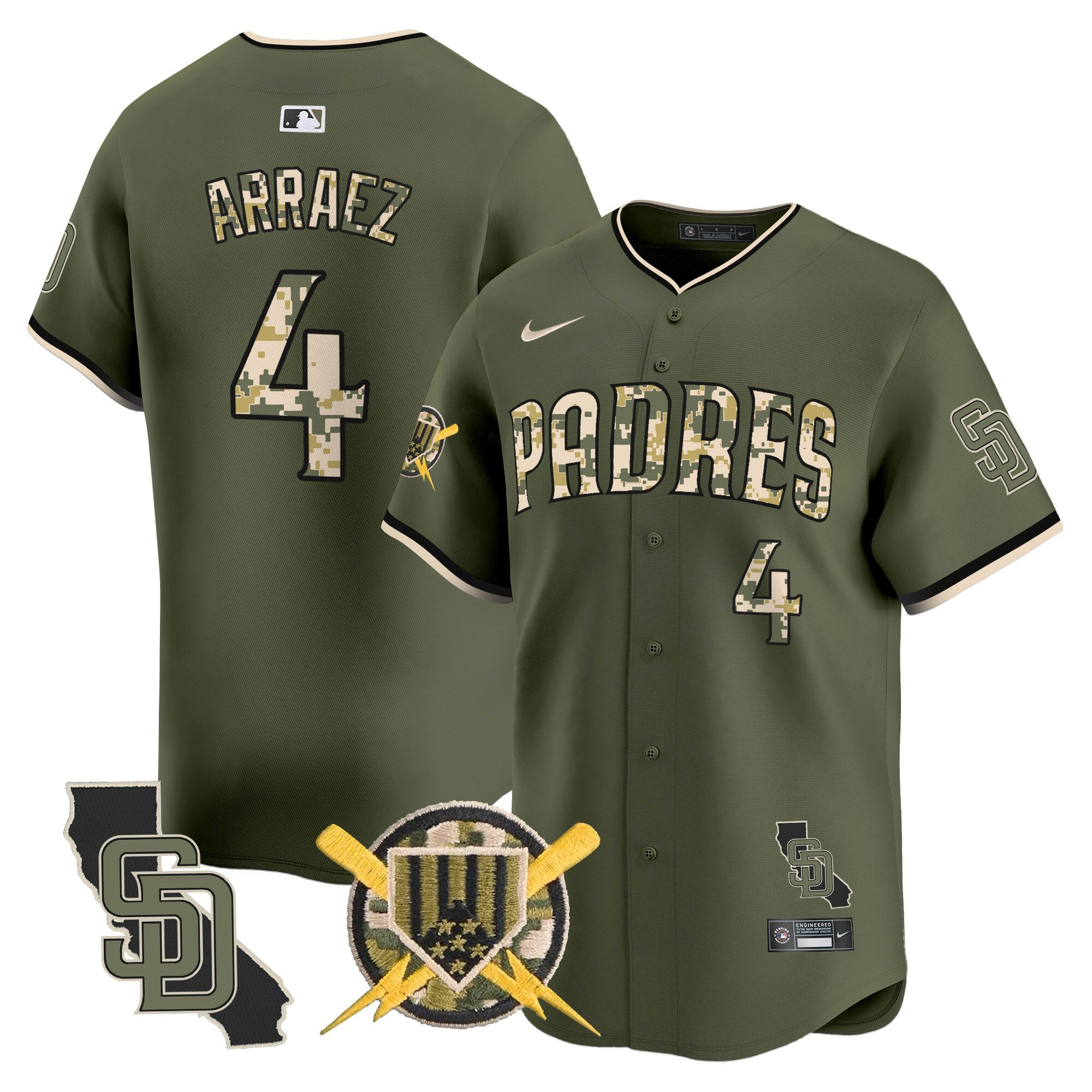 Men's Padres Armed Forces Day Vapor Premier Limited Jersey - All Stitched