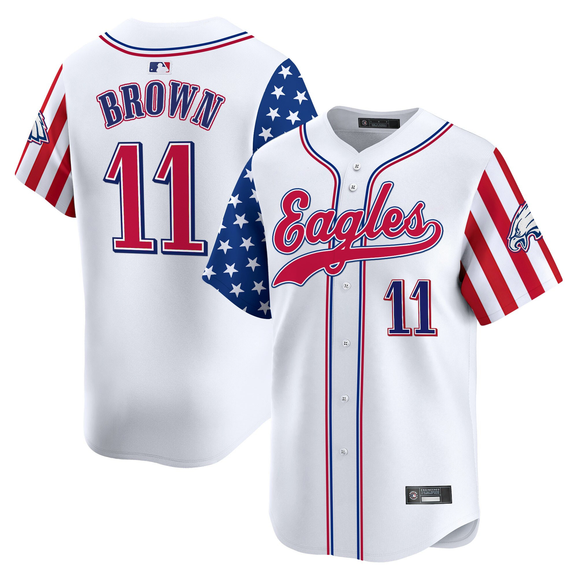 Men's Philadelphia Eagles 2025 Independence Day Vapor Baseball Jersey - All Stitched