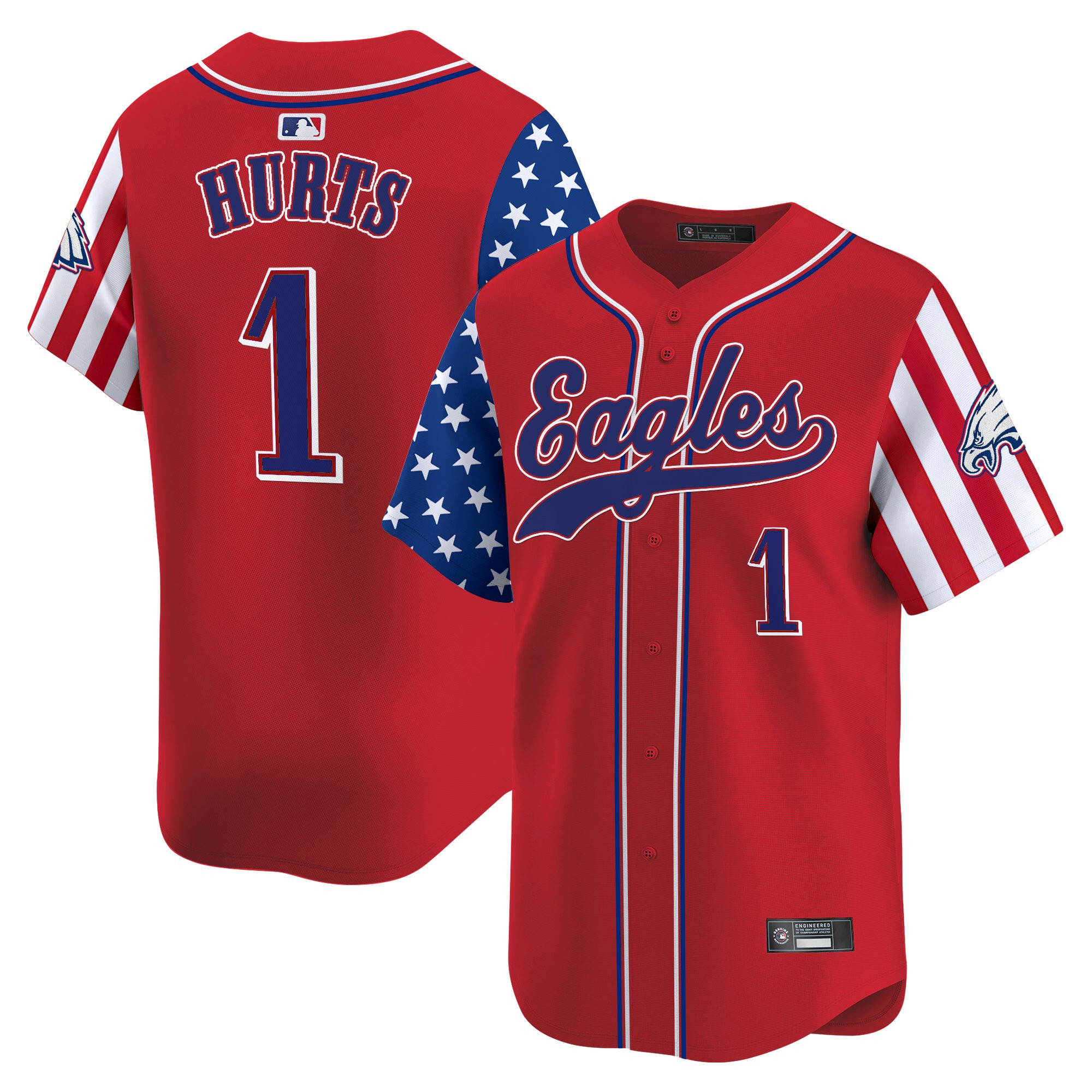 Men's Philadelphia Eagles 2025 Independence Day Vapor Baseball Jersey - All Stitched