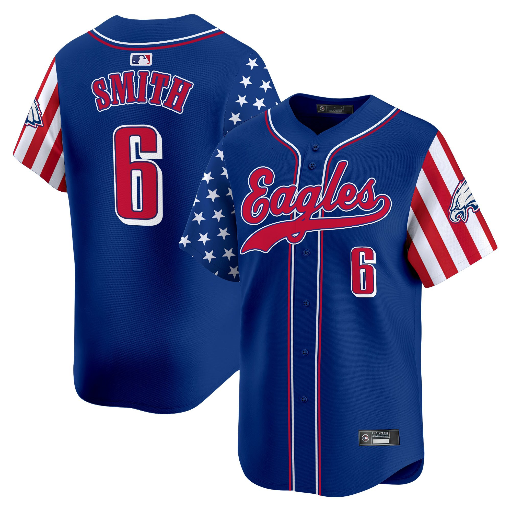 Men's Philadelphia Eagles 2025 Independence Day Vapor Baseball Jersey - All Stitched