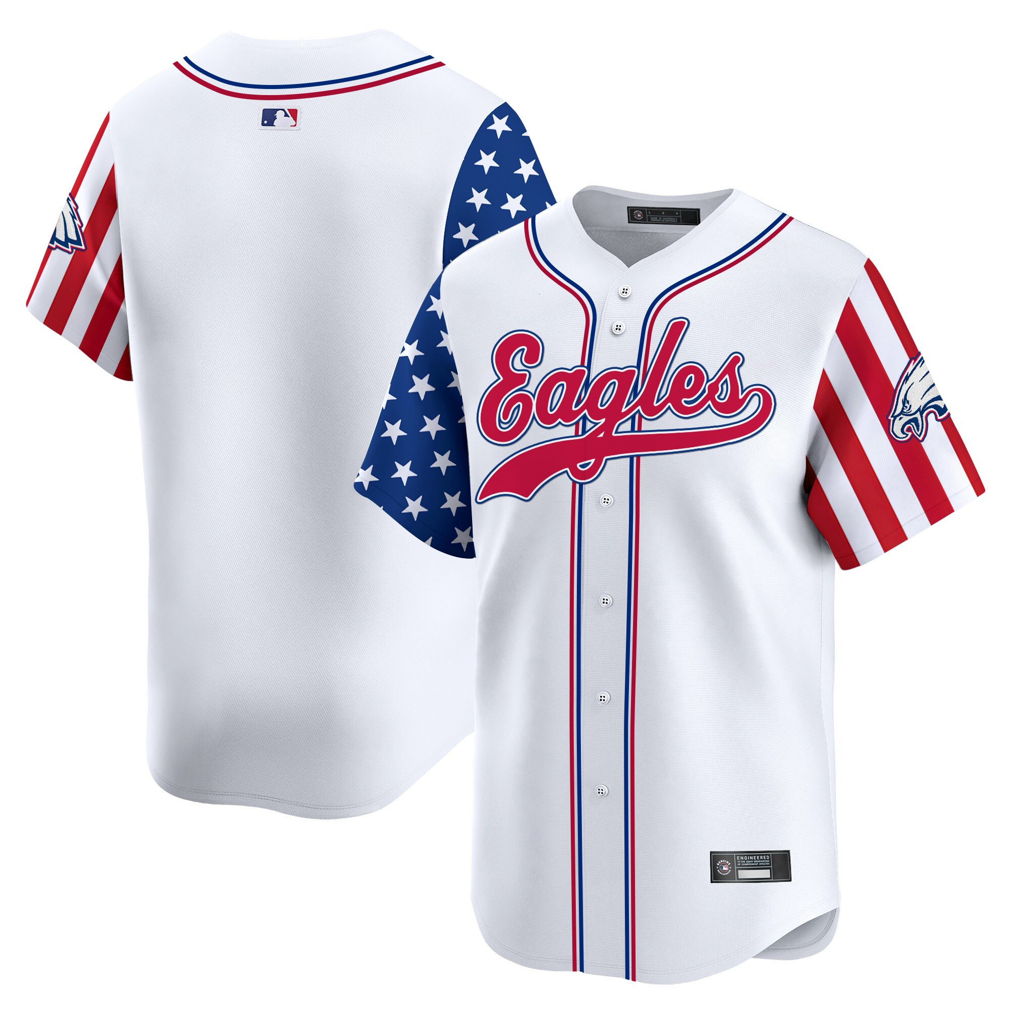 Men's Philadelphia Eagles 2025 Independence Day Vapor Baseball Jersey - All Stitched
