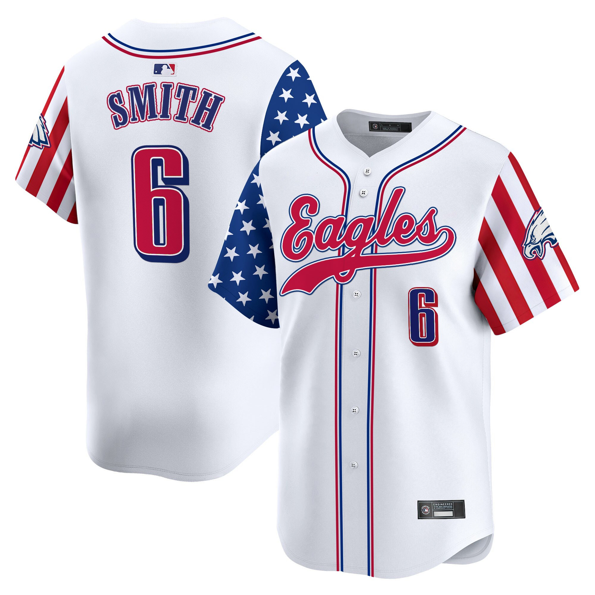 Men's Philadelphia Eagles 2025 Independence Day Vapor Baseball Jersey - All Stitched