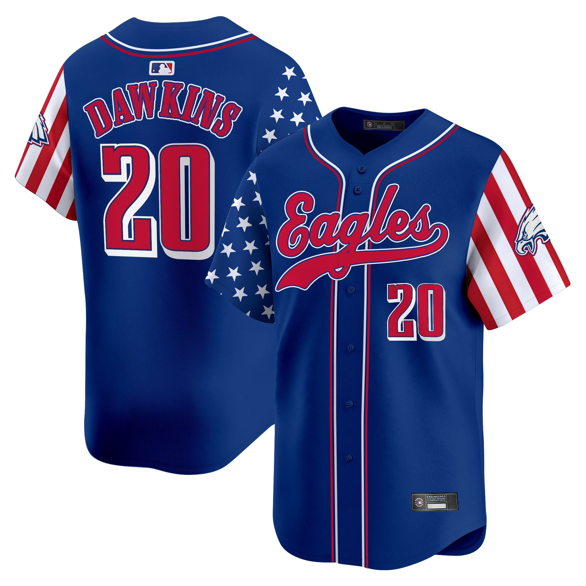 Men's Philadelphia Eagles 2025 Independence Day Vapor Baseball Jersey - All Stitched