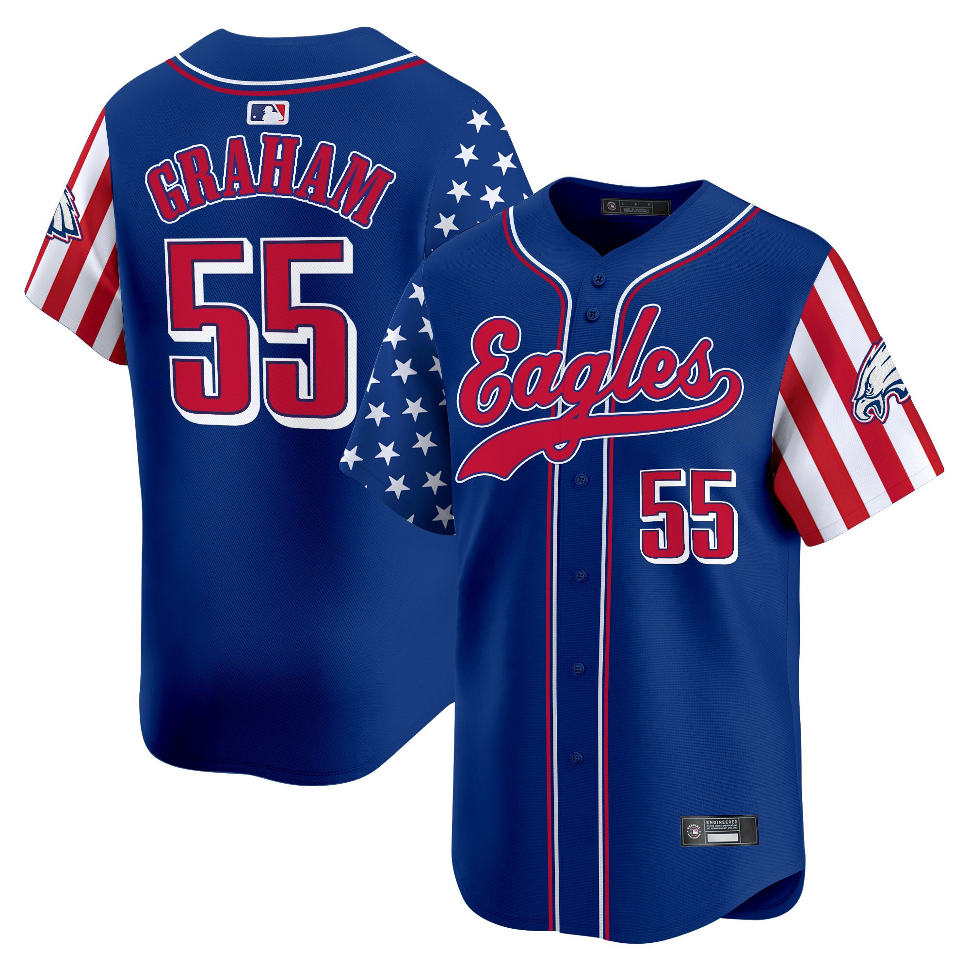 Men's Philadelphia Eagles 2025 Independence Day Vapor Baseball Jersey - All Stitched