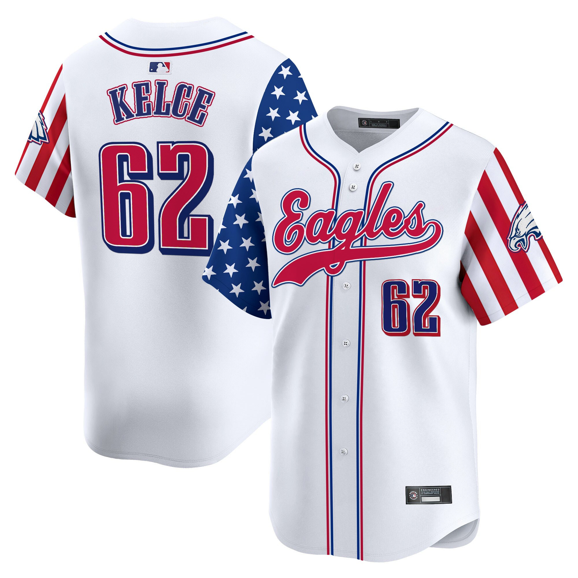 Men's Philadelphia Eagles 2025 Independence Day Vapor Baseball Jersey - All Stitched